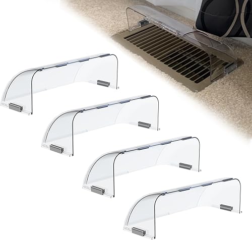 Miniatura 1 de LBG Products Deflectores de aire para rejillas de ventilación, registros de pared lateral y techo de 10 a 14 pulgadas de ancho, deflector magnético