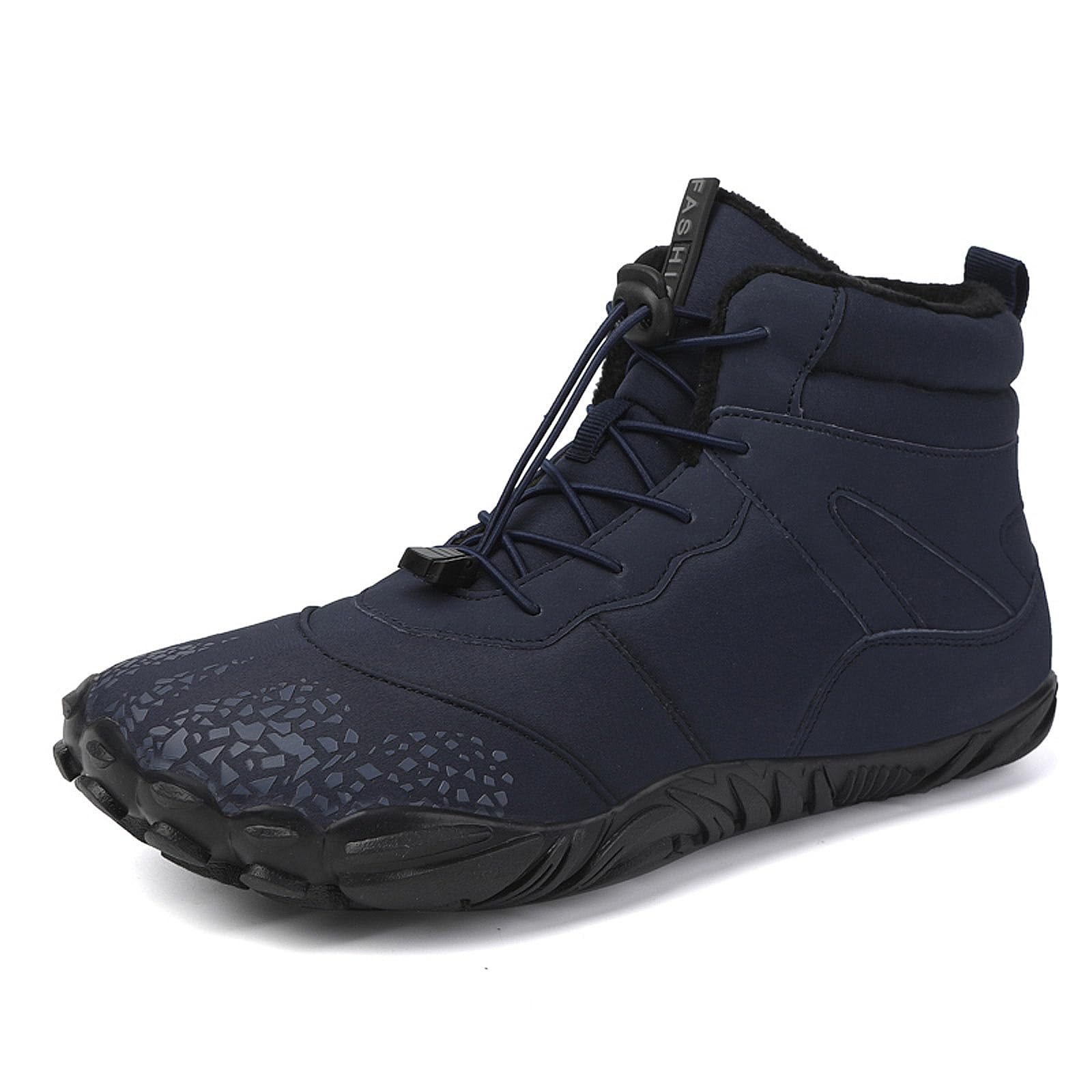 CERYTHRINA Men Women Barefoot Shoes Winter Wide Toe Box Walking Boots Plush Lined Warm Snow Boots Outdoor Anti-Slip Ankle Boots