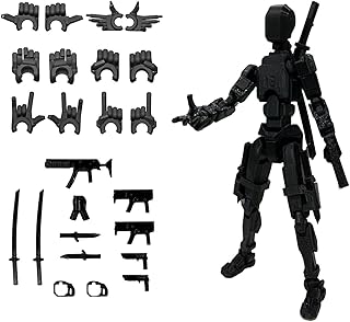 Assembed 3D Printed 5.54'' Stick 13 Action Figure, Multi-Jointed Titan13, Articulated T13 Desktop Decoration,12 in 1 T13 Accessories Best Birthday Festival Gift