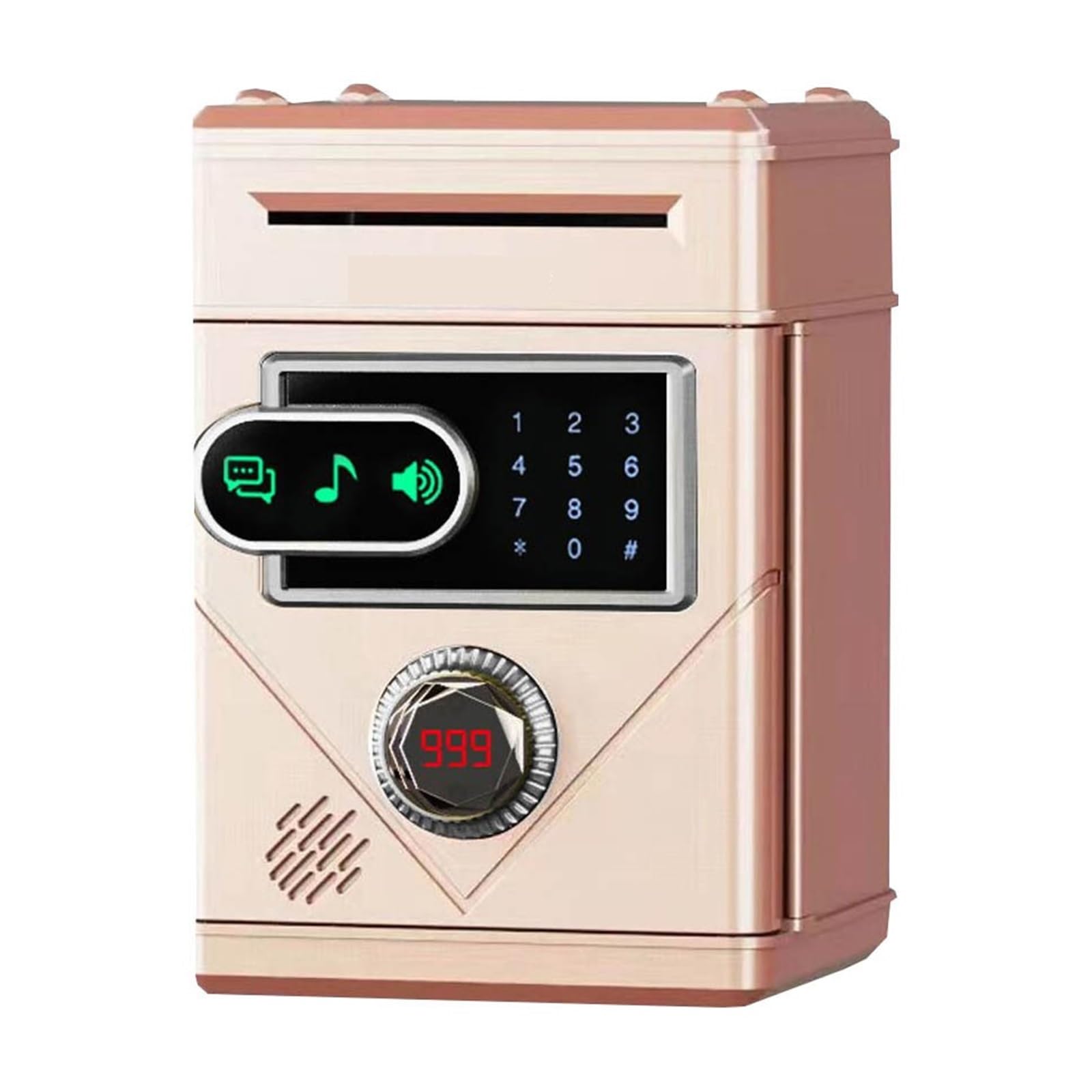 Leprem Rose Gold Kids Touch Screen Piggy Bank With Automatic Coin Counting And Safe Box(Rose Gold)