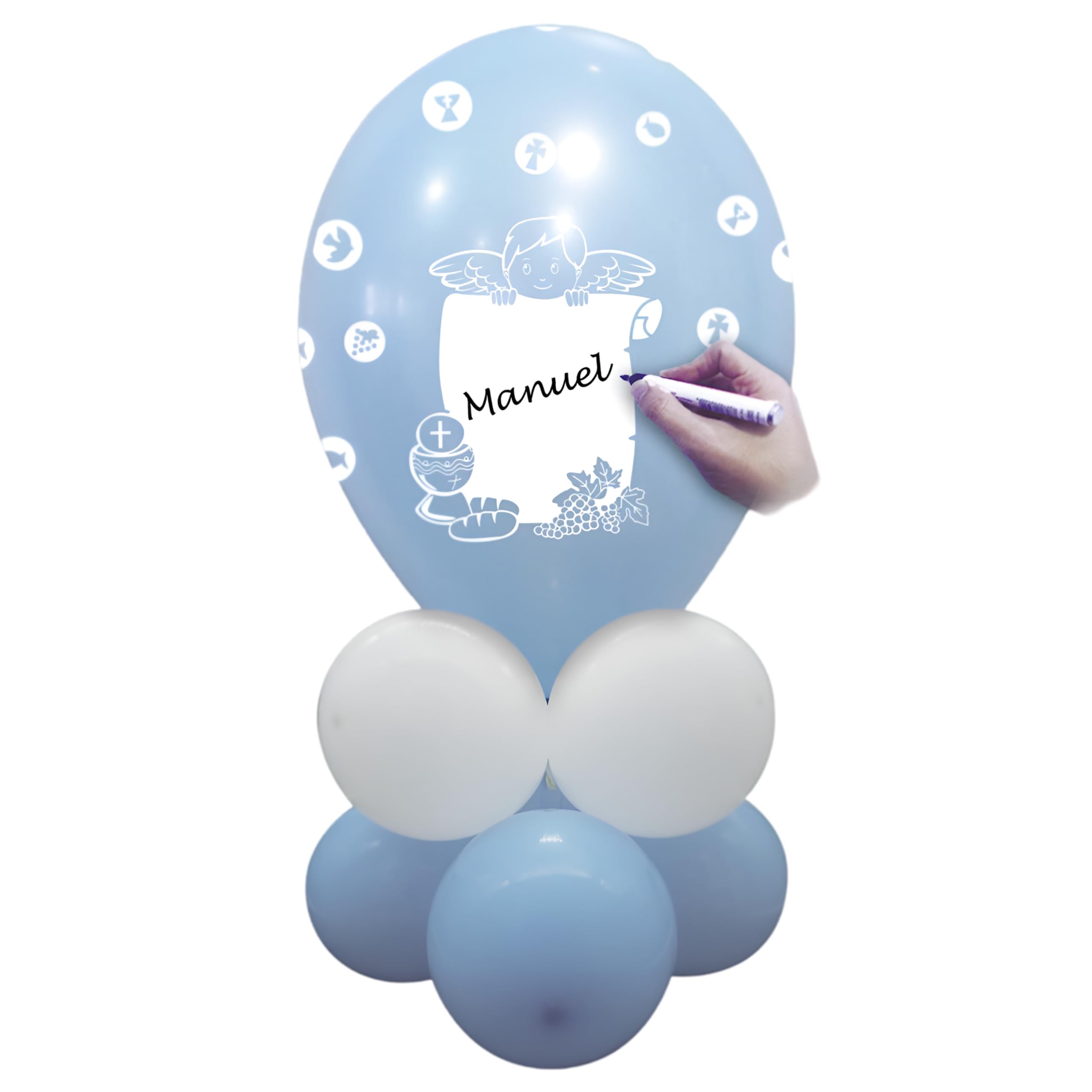 Redmarket Azul - Kit De Globos Decoración Comunión, Ideal Para Centro De Mesa Dulce