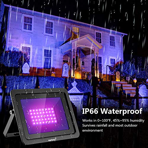 Image of Everbeam 395nm 50W UV LED Black Light - High Performance LED Bulbs, IP66 Waterproof - Ultraviolet Flood Lighting for Aquarium, Indoor or Outdoor Parties, Stage - Party Supplies, Halloween Decorations