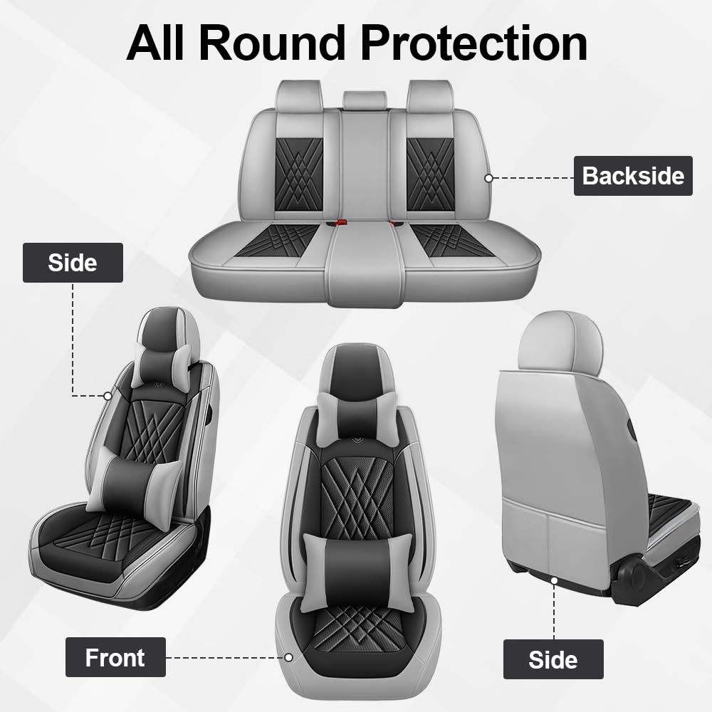 Seat Covers Fit for Subaru Crosstrek 2015-2026 Nappa Leather Waterproof Breathable Car Seat Cover Easy to Install Airbag — view 4