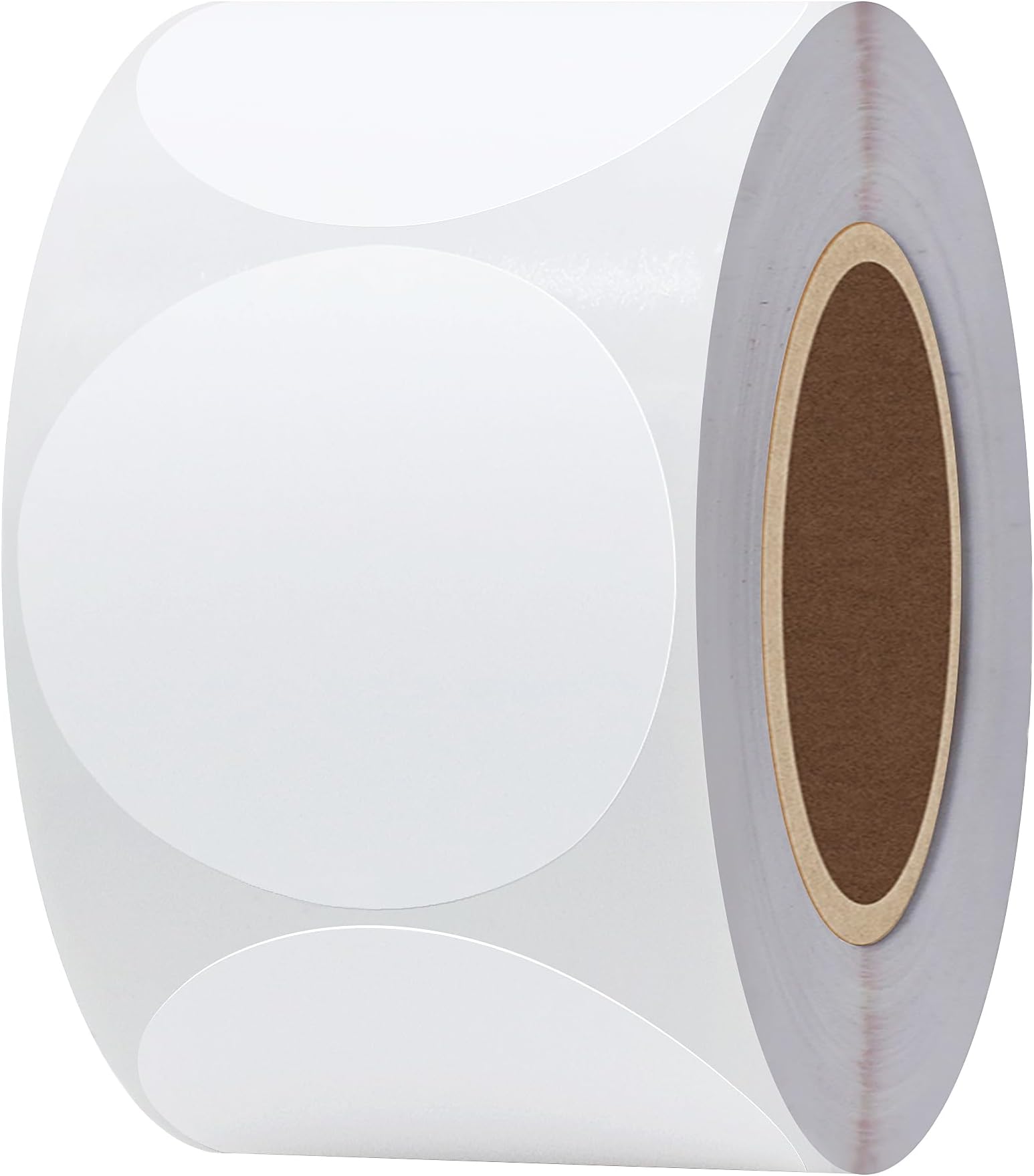 Hybsk 750pcs 2 inch Circle Color Direct Thermal Stickers Round Custom Thermal Labels for Barcodes,Name Tag,DIY Logo Design,QR Code,Inventory– Compatible with Zebra,Rollo and More (2 inch,White)