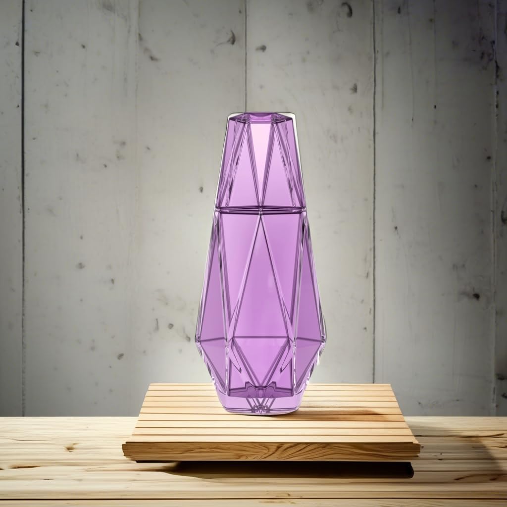 American Atelier Geometric Bedside Carafe - Purple, Set of 2
