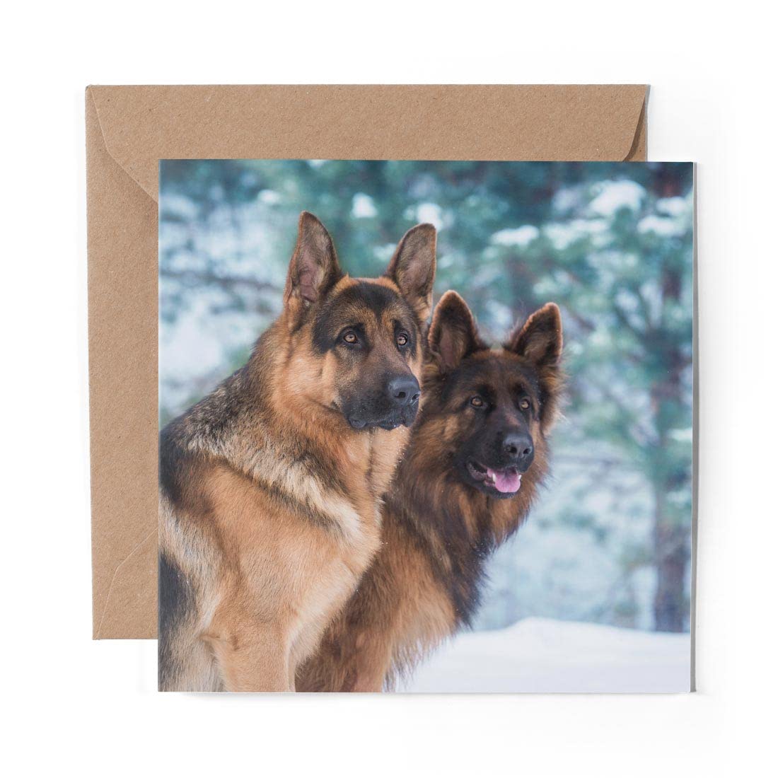 Artery8 Grußkarte Mit Deutscher Schäferhund Wasserfarbe-Motiv – Blanko Innen, 17.5x12.5 Cm, Für Hundeliebhaber