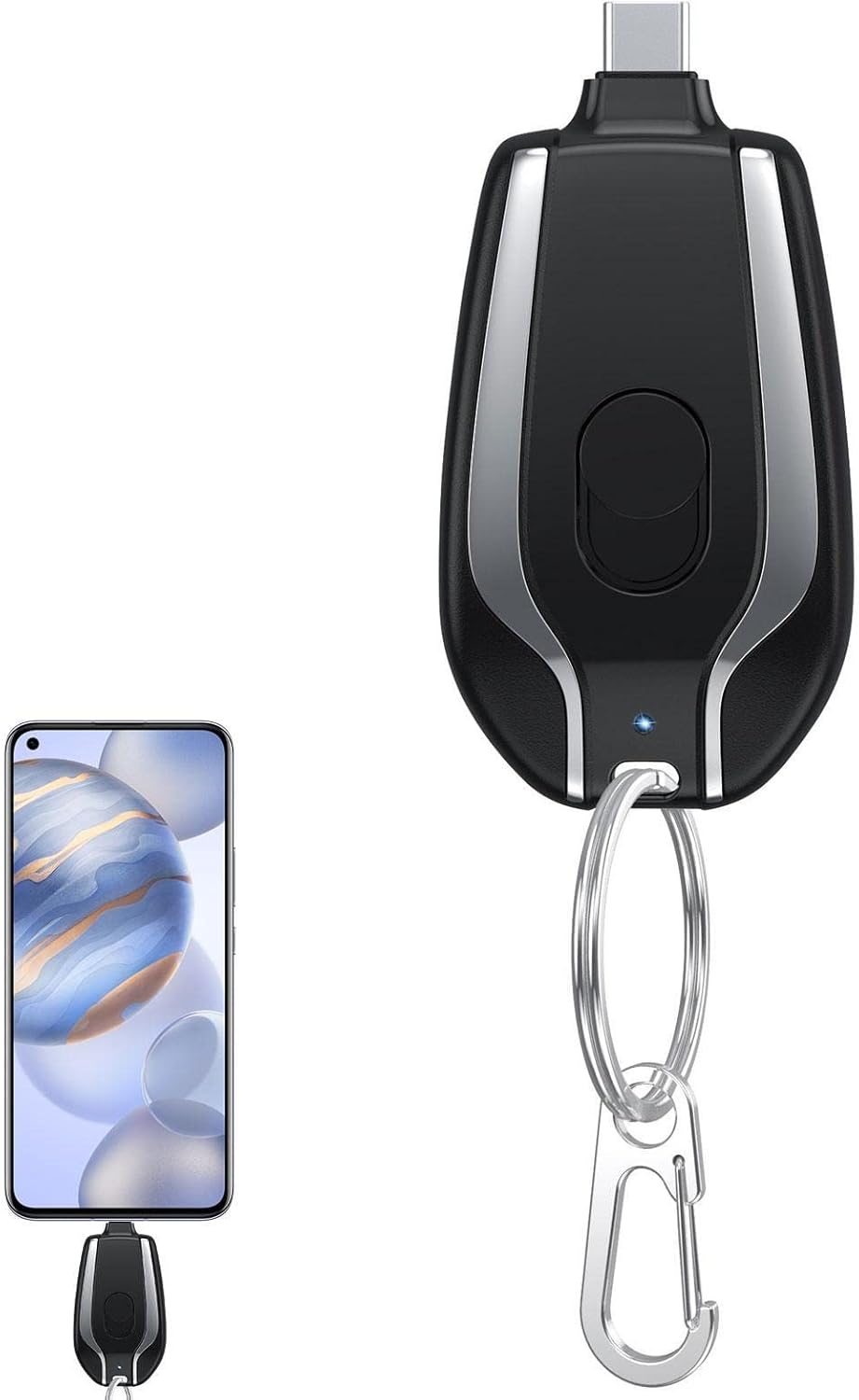 Keyring Phone Charger, Mini Power Emergencys Pod, 1500mah Mini Keyring