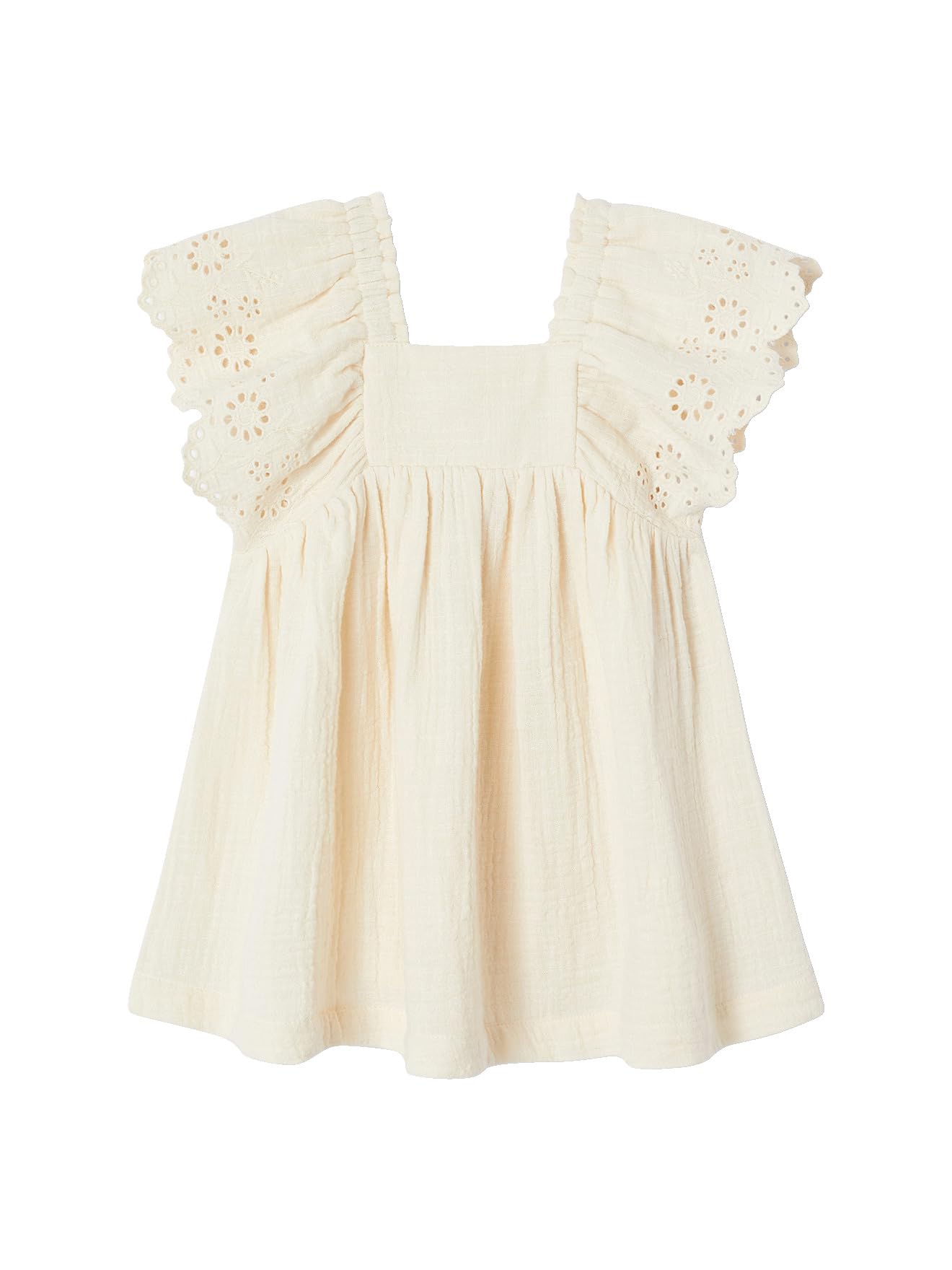 Vertbaudet Baby Musselin-Kleid mit Volantärmeln