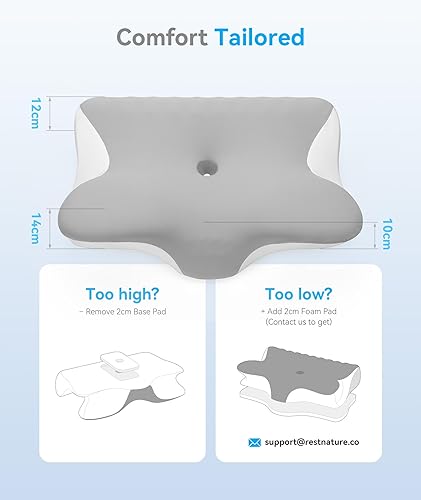 Miniatura 6 de Almohada cervical para el cuello para aliviar el dolor, almohada cervical para dormir de lado y espalda, almohada ortopédica ergonómica de apoyo