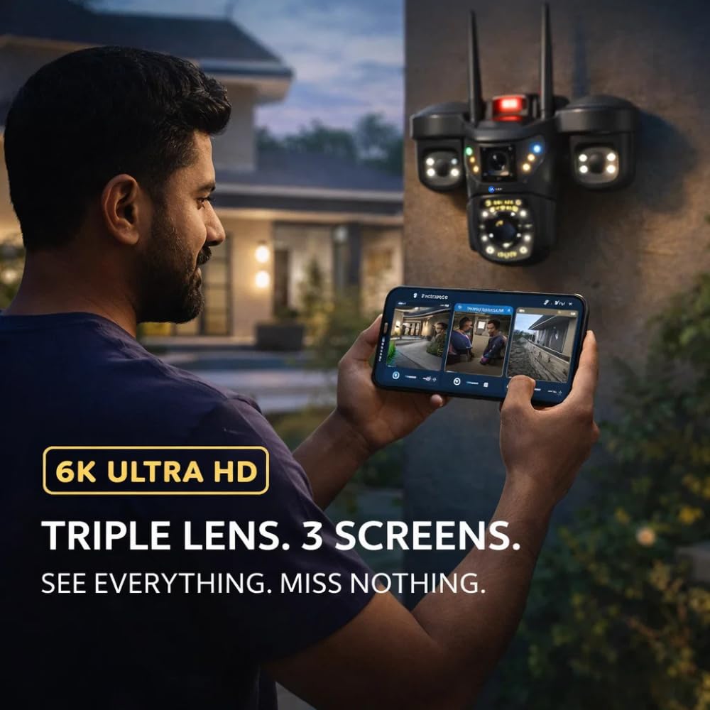 Maizic Smarthome Trion: Triple Lens WiFi Security Camera -2