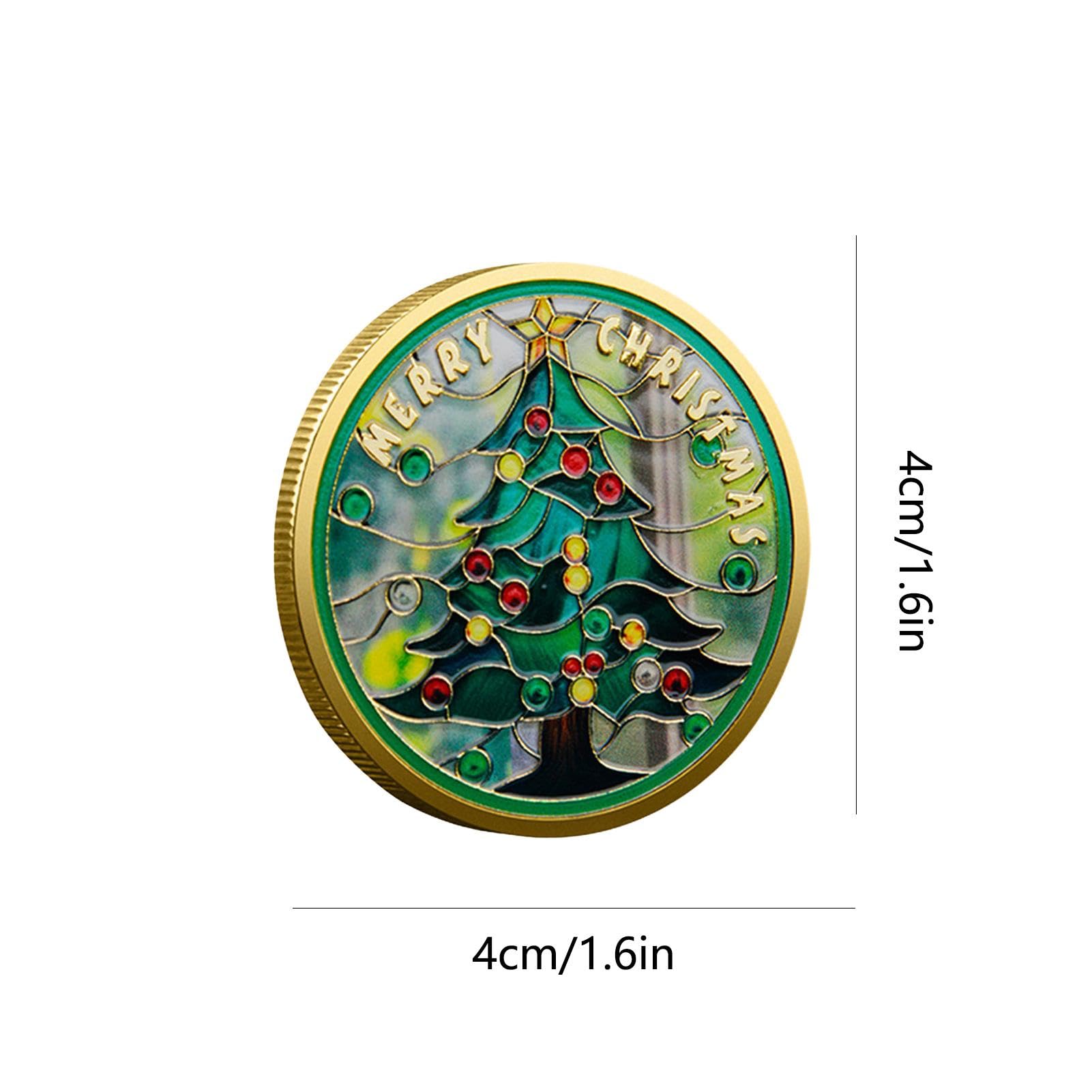 Amazon.co.jp: クリスマスコイン、メリークリスマスコイン - クリスマスツリー サンタクロース 記念コイン | スーベニアコイン  ホリデーをテーマにしたチャレンジコインコレクション記念コイン : おもちゃ