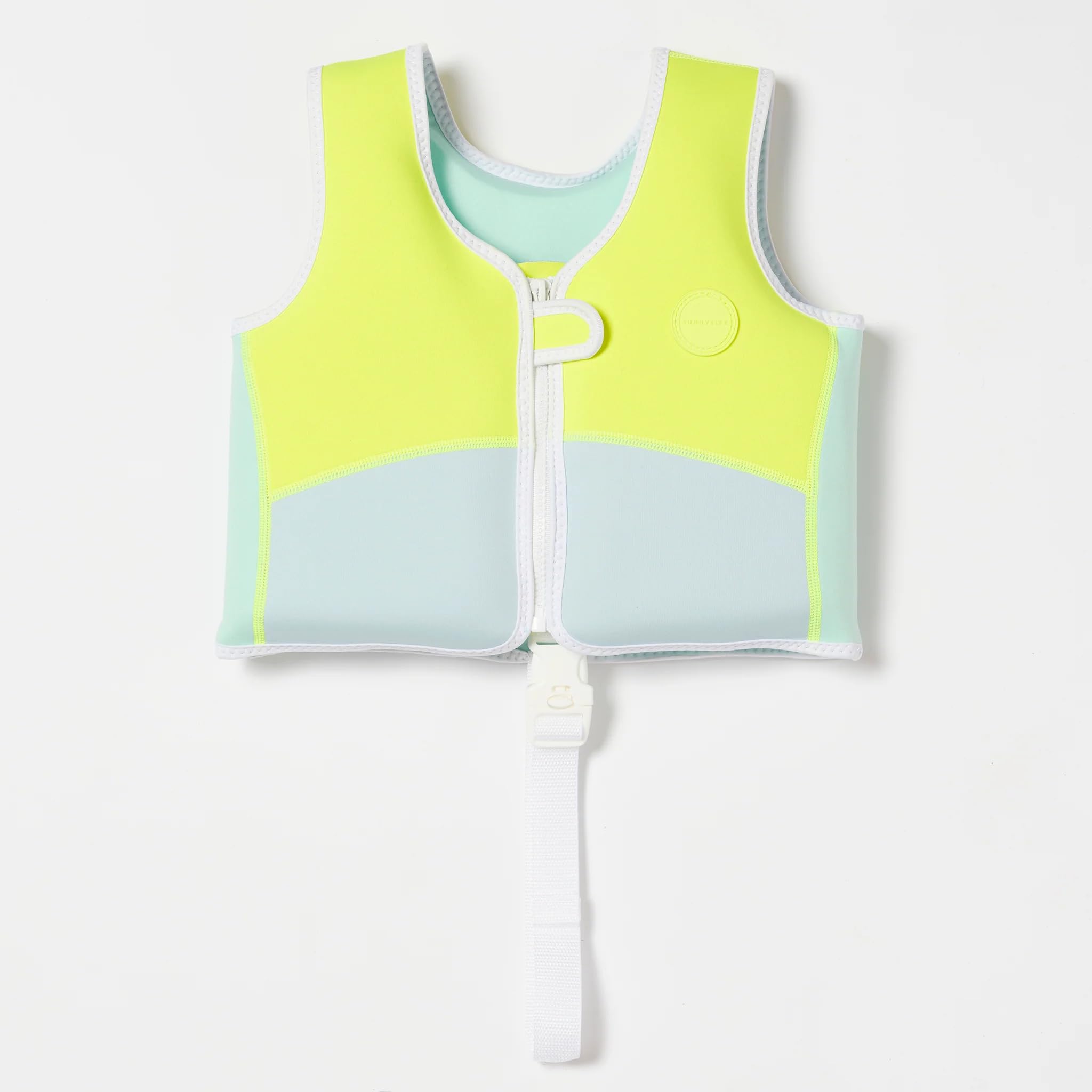 Photo 1 of SUNNYLiFE Swim Vest - Constructed with Neoprene Plus a Secure Front Zip and Develop Water Confidence. | Toddler Swim Vest (Salty The Shark | Aqua Neon Yellow, 2-3)
