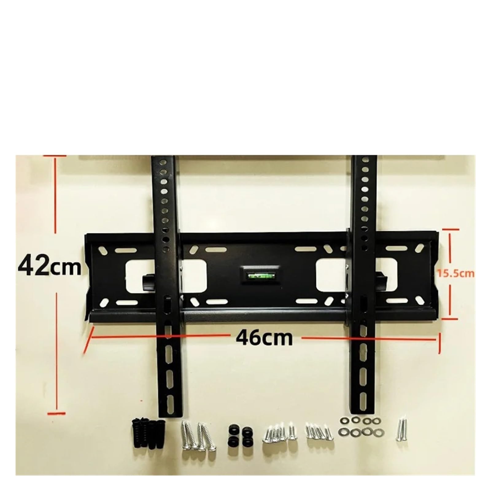 Supporto universale da parete per TV, compatibile con la maggior parte dei supporti TV LED al plasma da 23-63 in, max 400 x 400 mm fino a 45 kg (con livella a bolle)