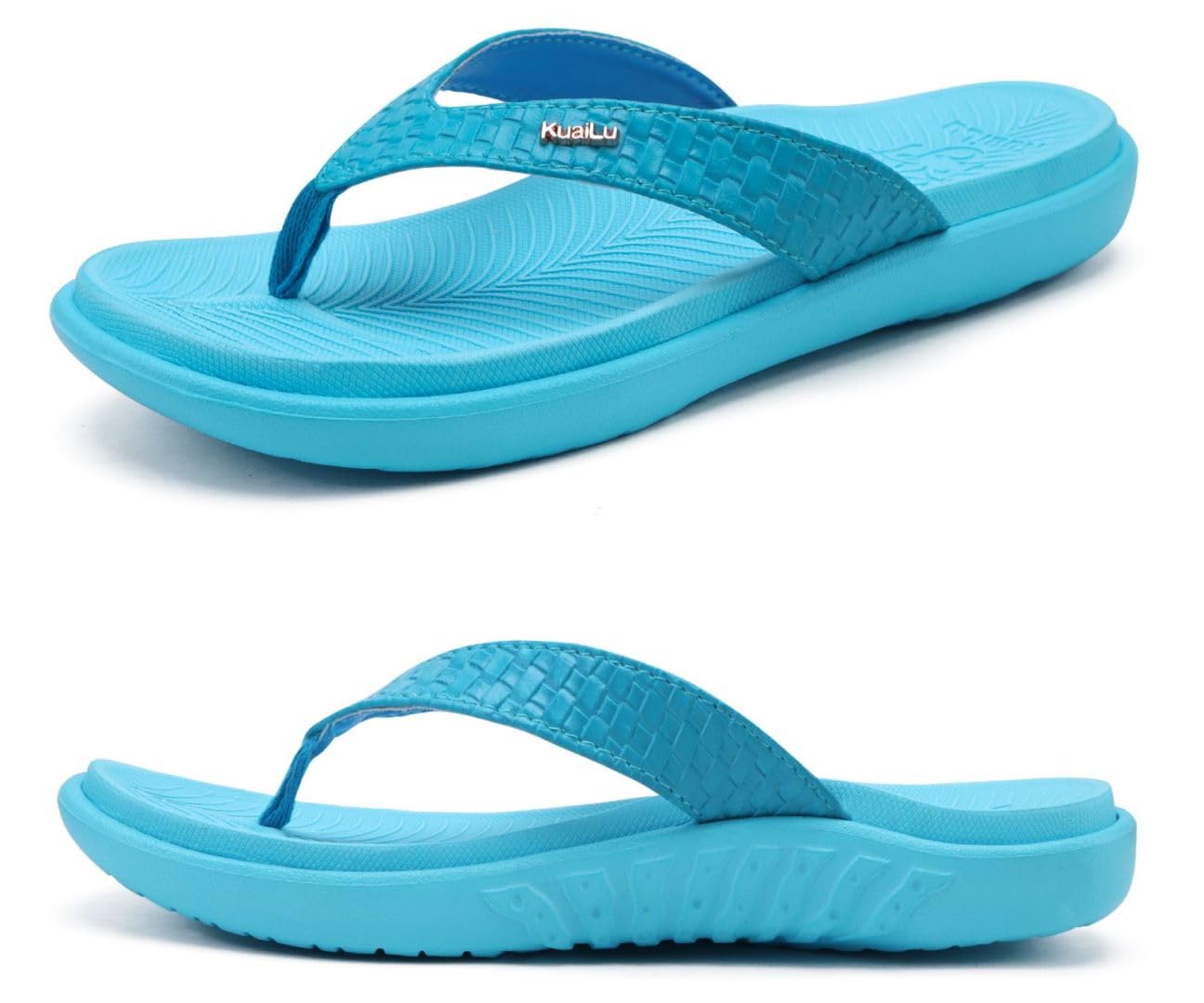 KuaiLu Womens Flip Flops Ladies Yoga Mat Comfortable Walking Thong Sandals With Plantar Fasciitis Arch Support Slip On Indoor Outdoor For Summer