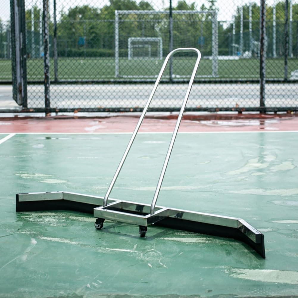 DONGXIAO Escobilla de Goma for Piso de Estadio, removedor de Agua Profesional, escobilla de Goma de aleación de Aluminio con Ruedas, empujador de Agua for cancha de Baloncesto(Silver)