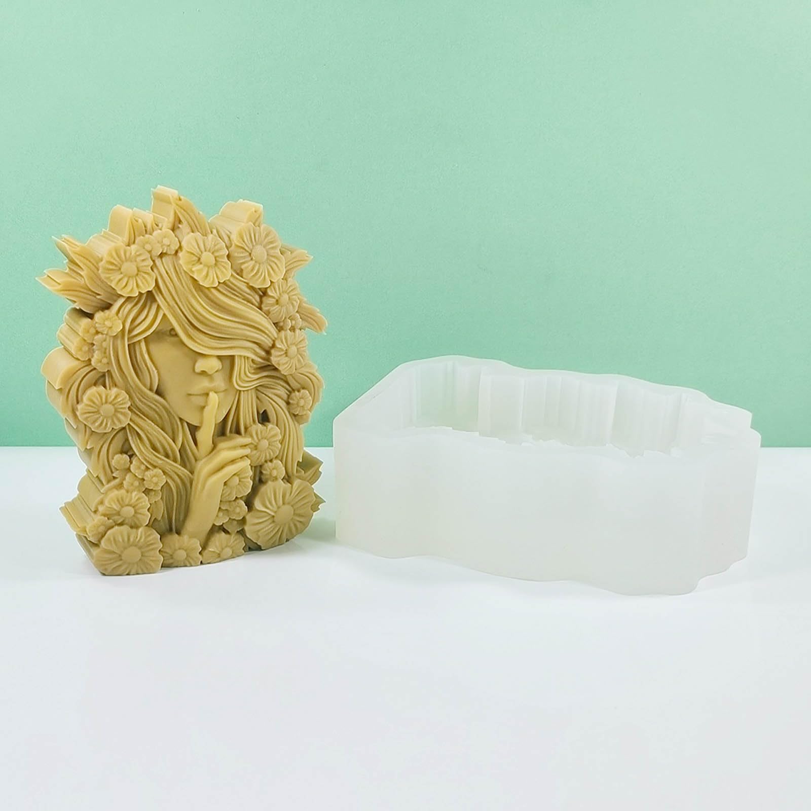 Molde de silicona con diseño de hada de flores en 3D para niña, para hacer pasteles, chocolate, yeso, jabón, moldes de resina de cristal