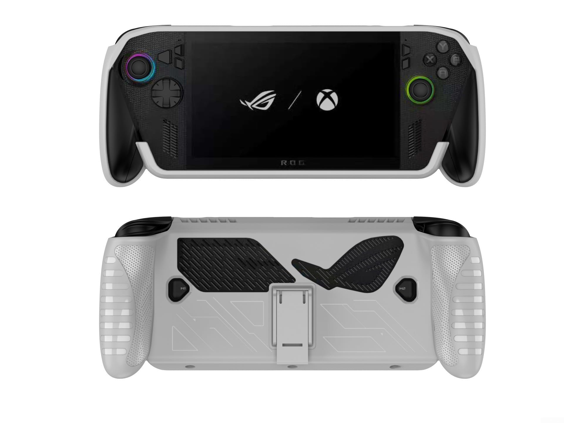 Schutzhülle & gehärtetes Glas für ROG für Xbox Ally-X Konsole Aufbewahrungstasche Set, Soft für TPU Cover Skin Shell, rutschfeste und kratzfeste Abdeckung (Schwarz)