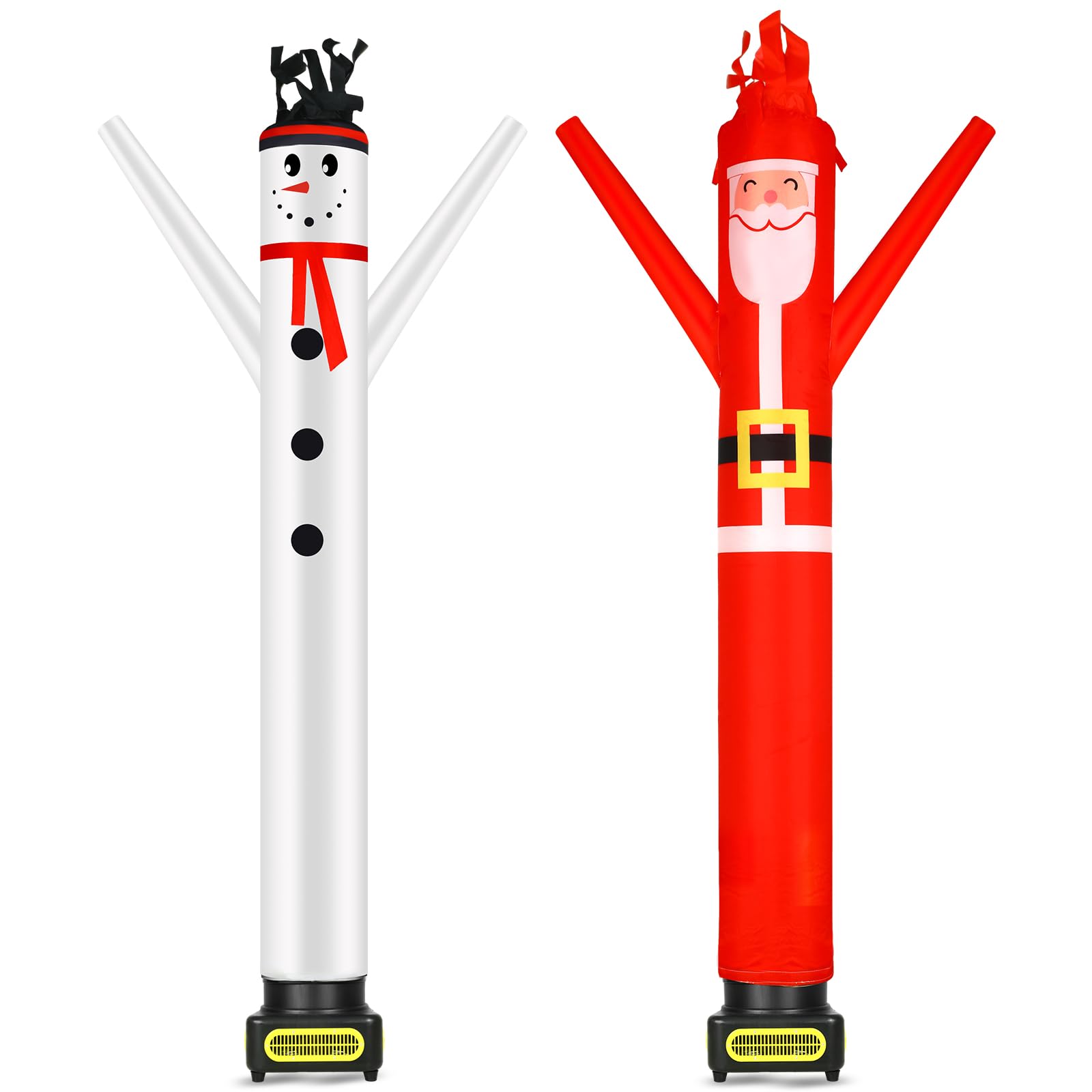 Shappy 2 Pcs 20 Ft Christmas Inflatable Tube Man Christmas Inflatable Outdoor Decoration Santa Claus Inflatable Dancer Snowman for Xmas Holiday Party Outdoor Lawn Yard Decor (Not Include Blower)