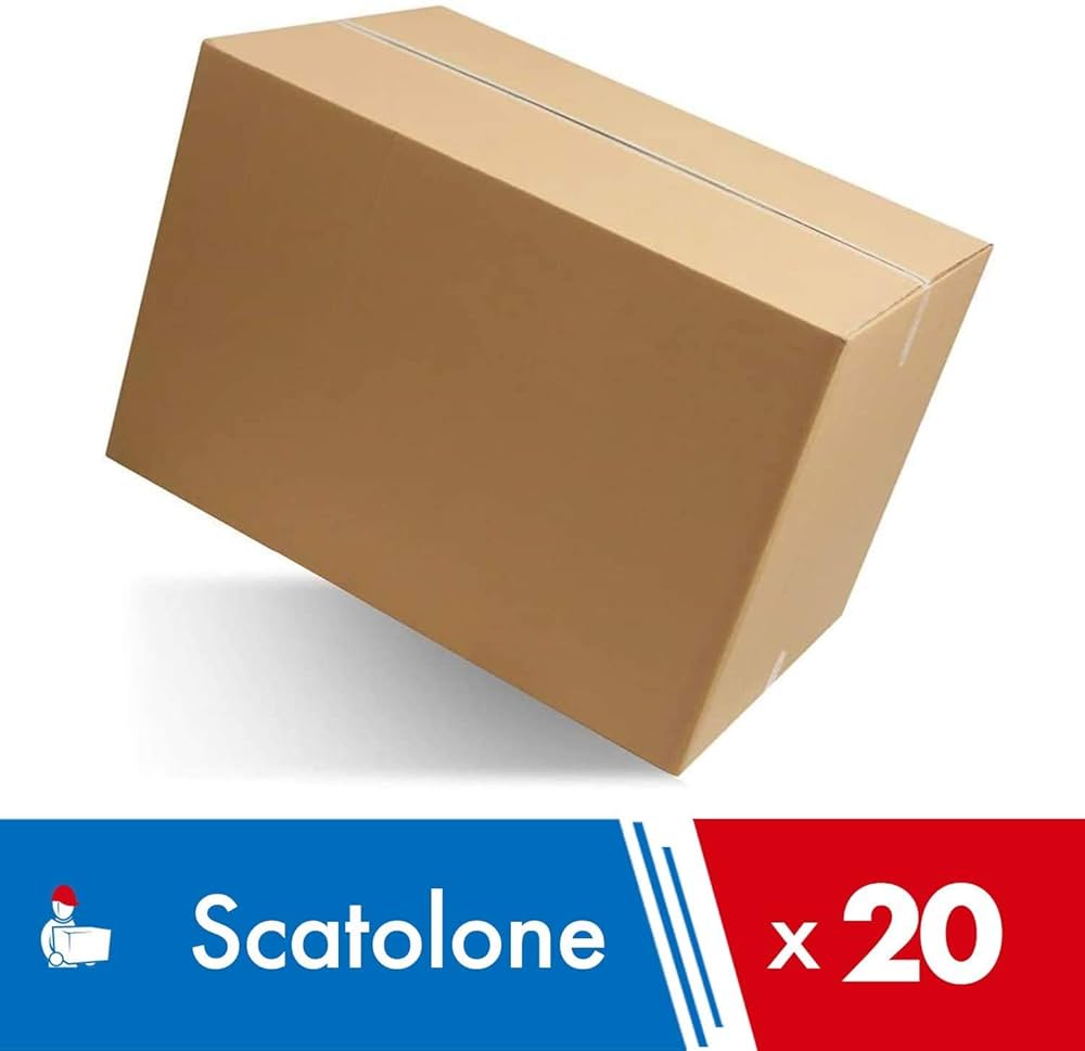 Scatole Trasloco 40 Pezzi 40x30x35 Cm - Cartone Doppia Onda Avana, Con Maniglie E Etichette