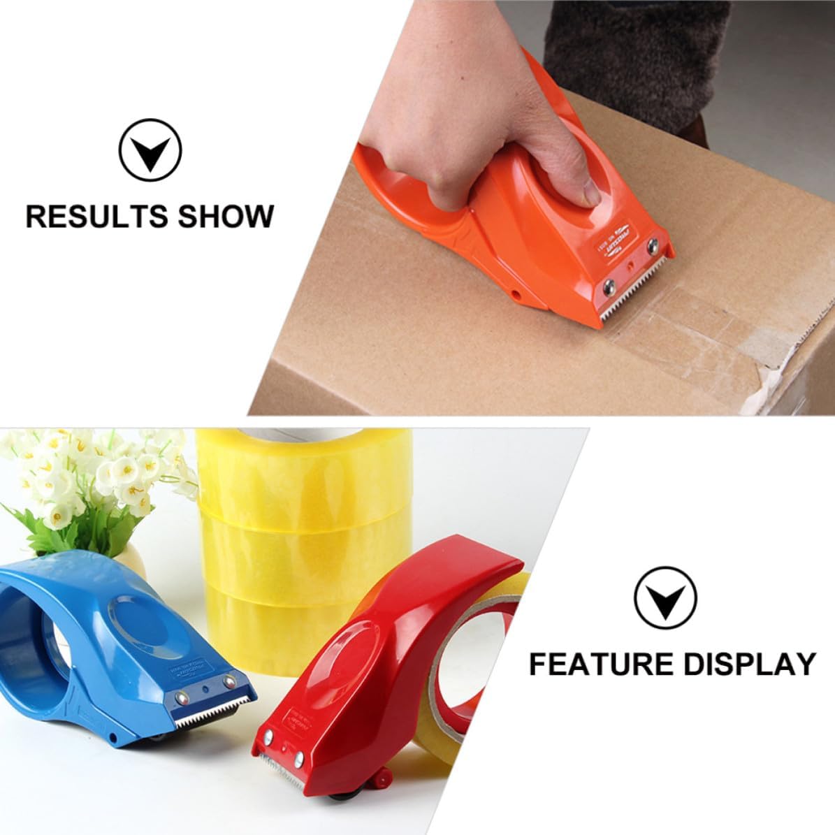 3pcs Handheld Tape Dispenser for Packaging Box Sealing with Cutter