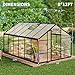 8 x 12 ft Greenhouse, Greenhouses for Outside, Polycarbonate Greenhouse with Aluminum Frame, Lockable Door and Ajustable Roof Vent for Backyard, Green Houses for Outside Garden Backyard, Patio