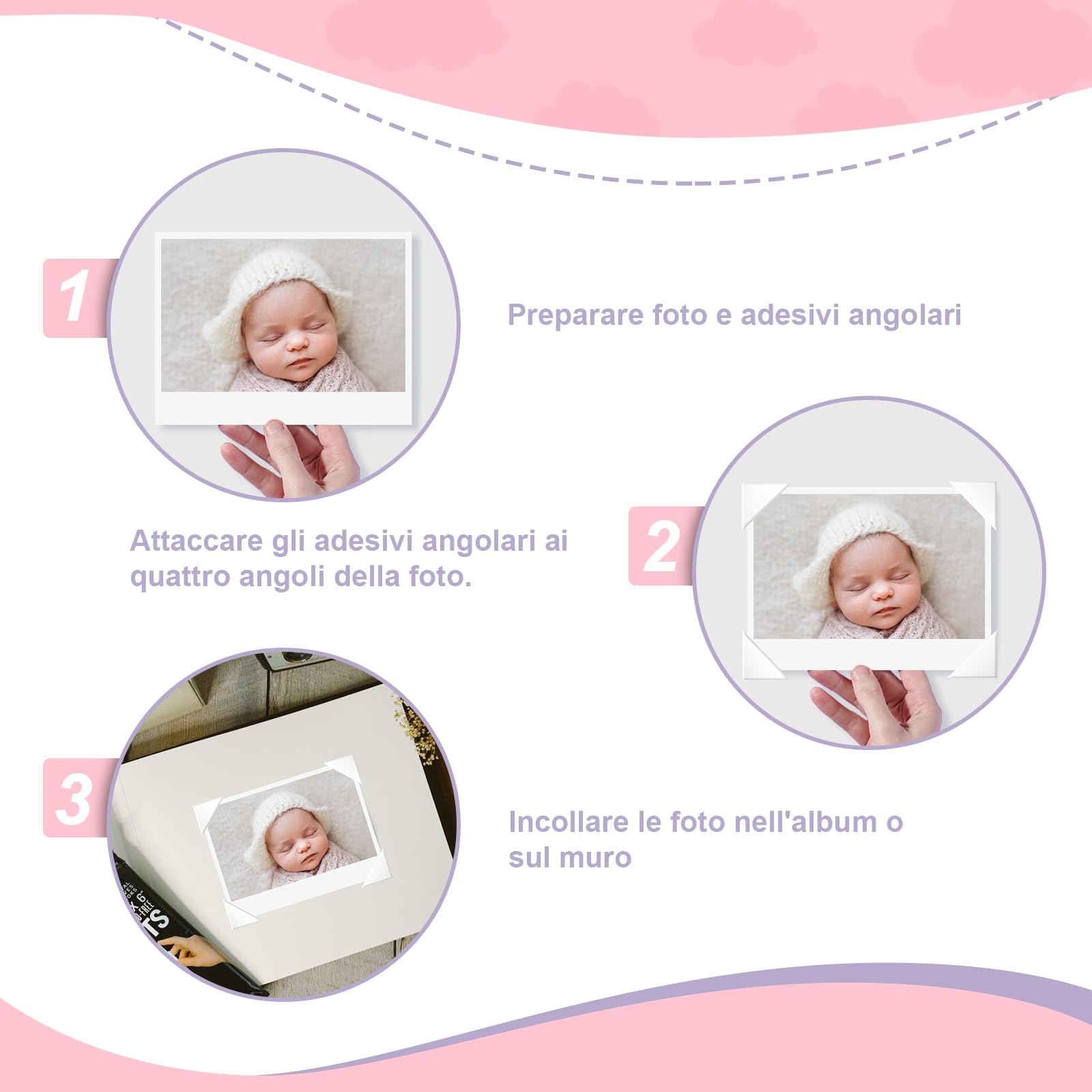 3060 Angoli Adesivi Per Foto Bianchi - Per Album, Diari, Scrapbooking Fai Da Te - Foto 12