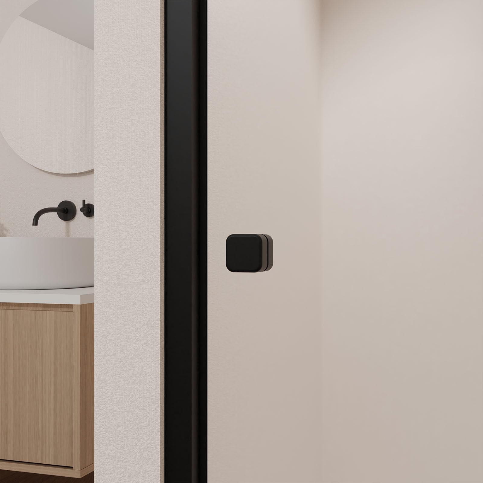 Porte de douche coulissante Noir 120x185cm - Extensible de 112.5 à 126.5 cm - BLACK SLIDE 120