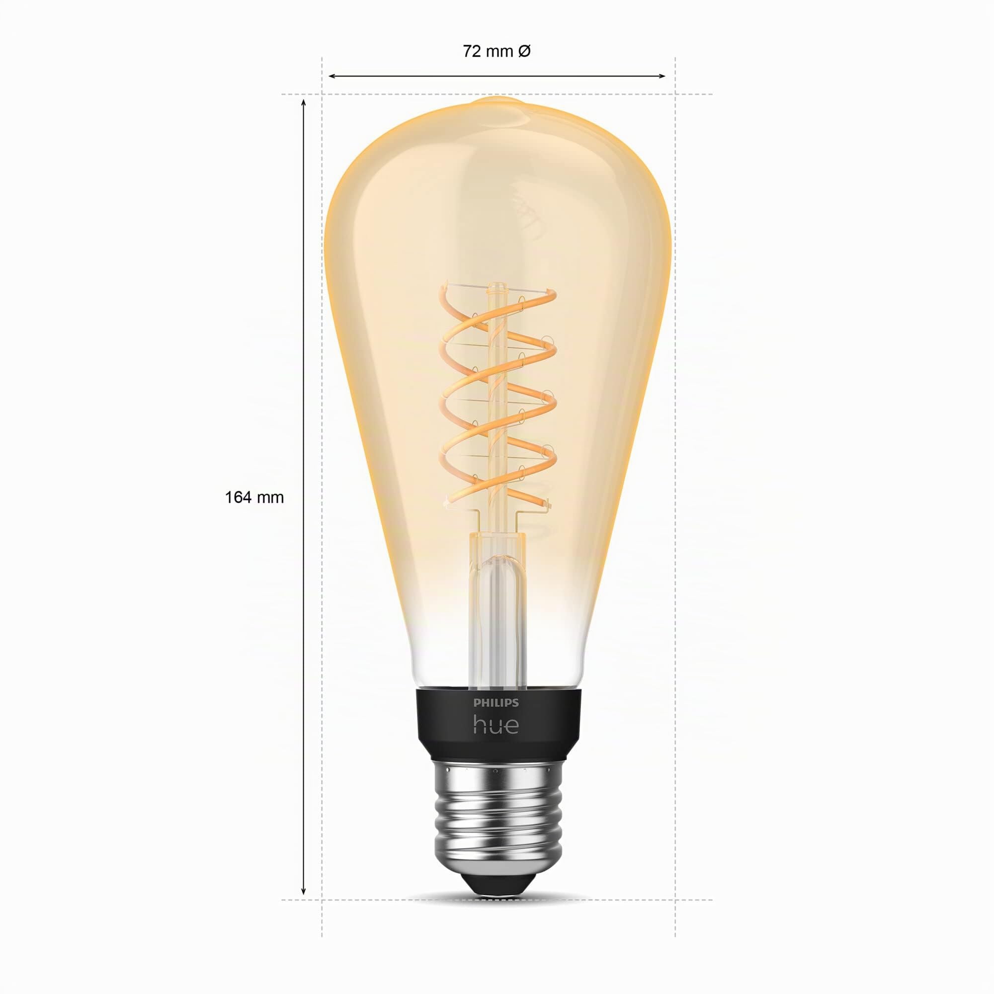Philips Hue White Filament, Lampadina LED Smart Edison, Attacco E27 | Luce bianca calda, Dimmerabile, Stile vintage a filamento, Smart Home, Controllo da app e bluetooth
