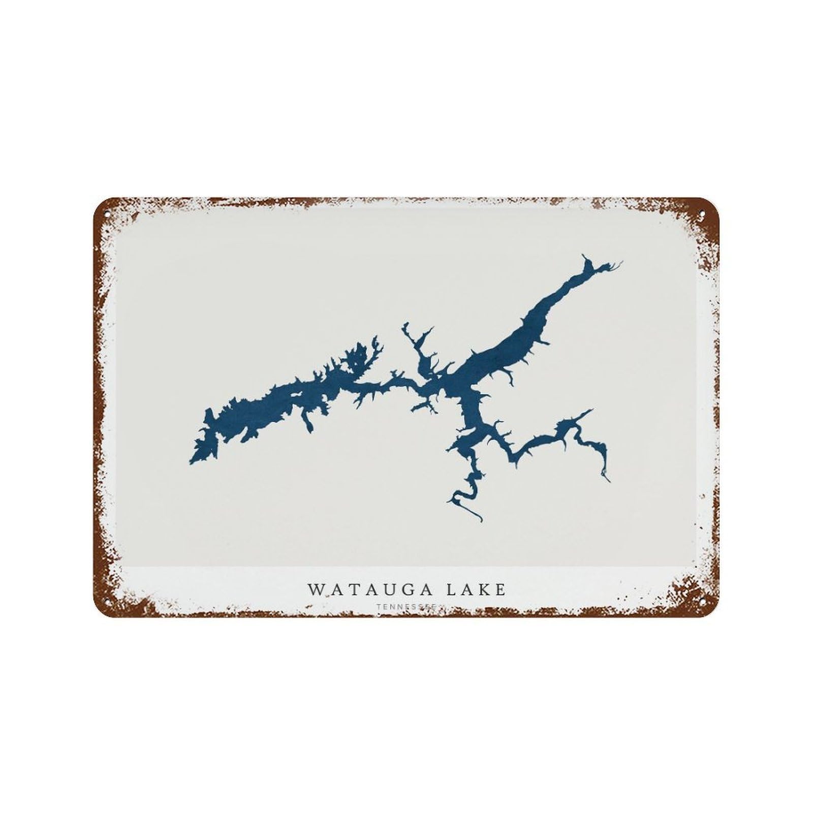 xiaoxiaoshen Watauga Lake Map Tennessee Wall Decor Art Metal Tin Poster Modern Home Decor Art Home Bar Shop Decorations Vintage Sign 20x30cm