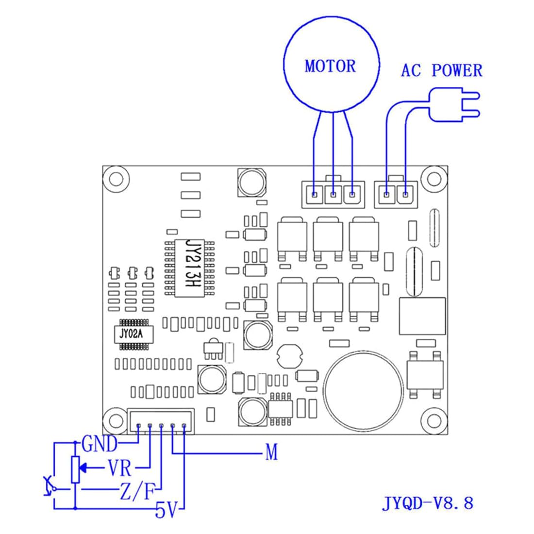 Carte de Commande BLDC JYQD-V8.8B, Contrôleur de Vitesse pour Moteur Haute Tension