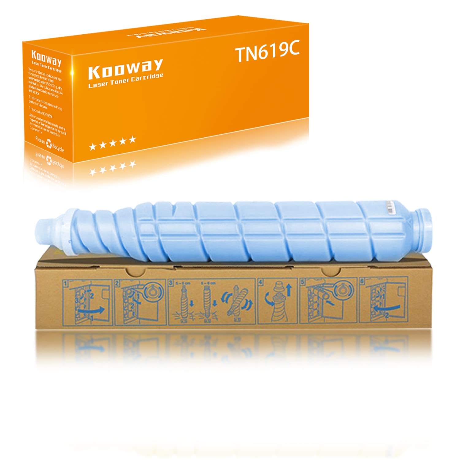 kooway Compatible TN619 TN-619C Toner Cartridge Replacement for Konica Minolta AccurioPress C2060 C2070 C3070 C3080 C3080P C4070 C4080 bizhub Press