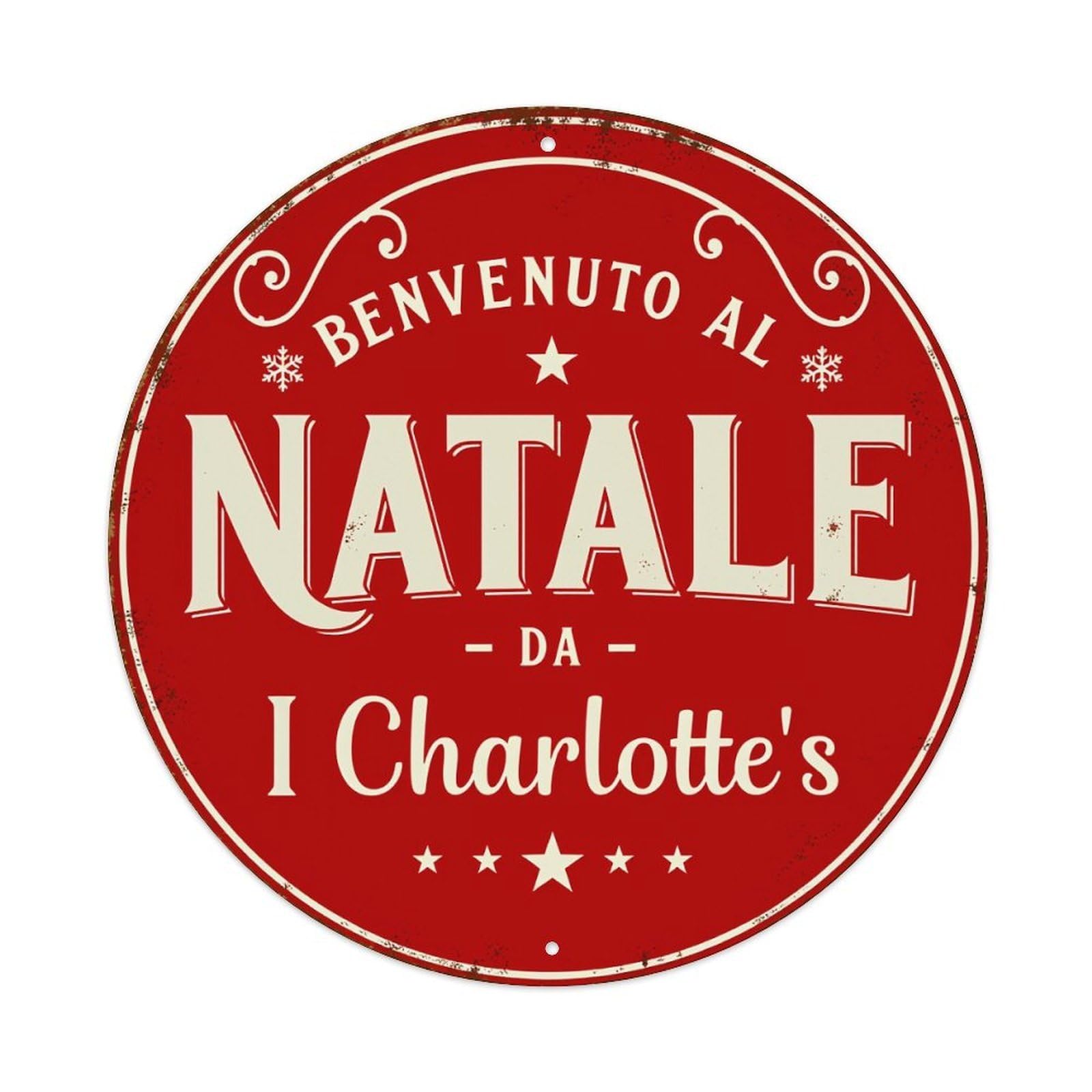 Red Circular Sign With White Text Vintage Metal Tin Sign Retro Wall Decor for Home Bar Garage Cafe, Indoor & Outdoor Decorative，circle Metal Poster, 8x8 Inch