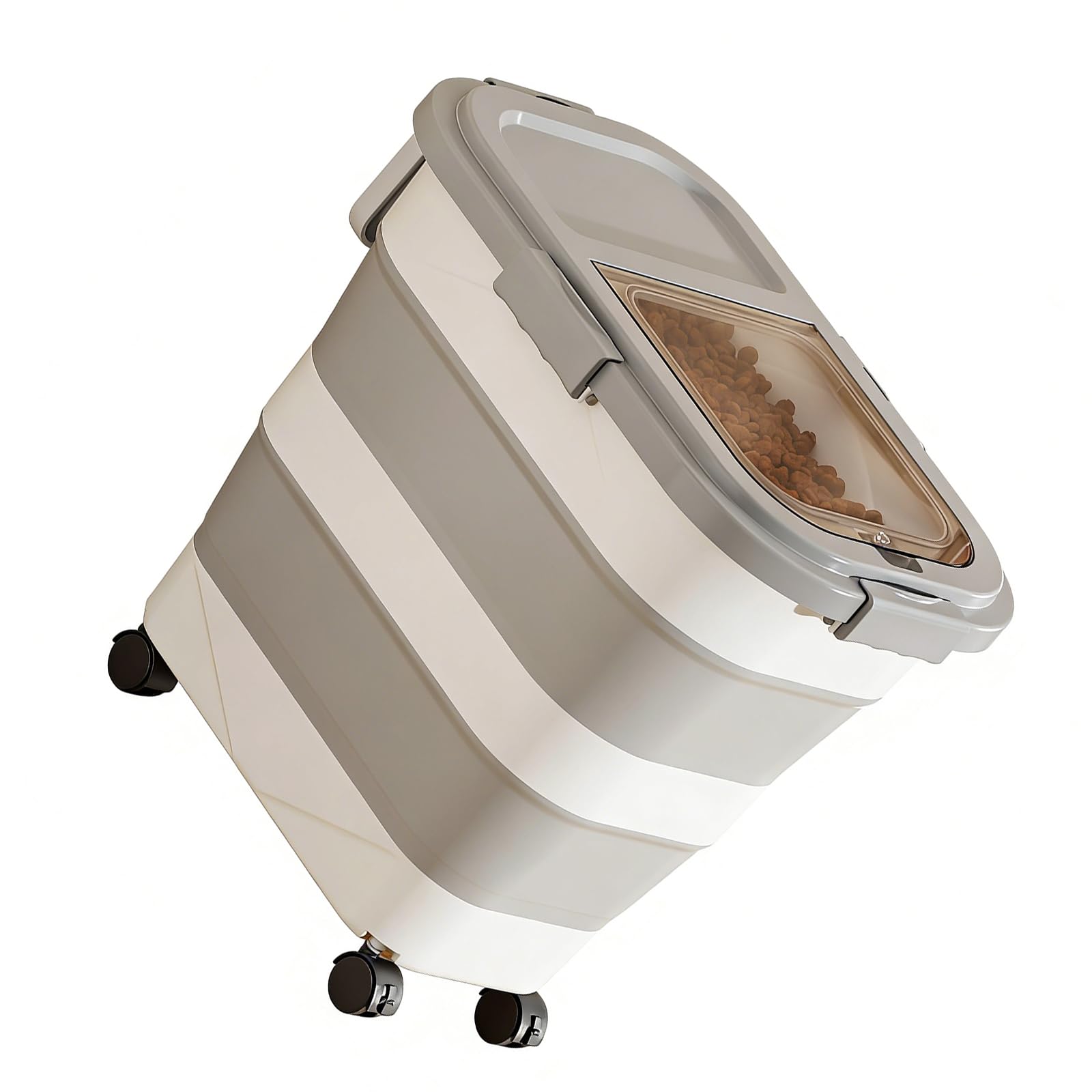 OSNIYAW Compact Expandable Cereal Container with Two Rubber Seals and Pellucid PP Rice Dispenser