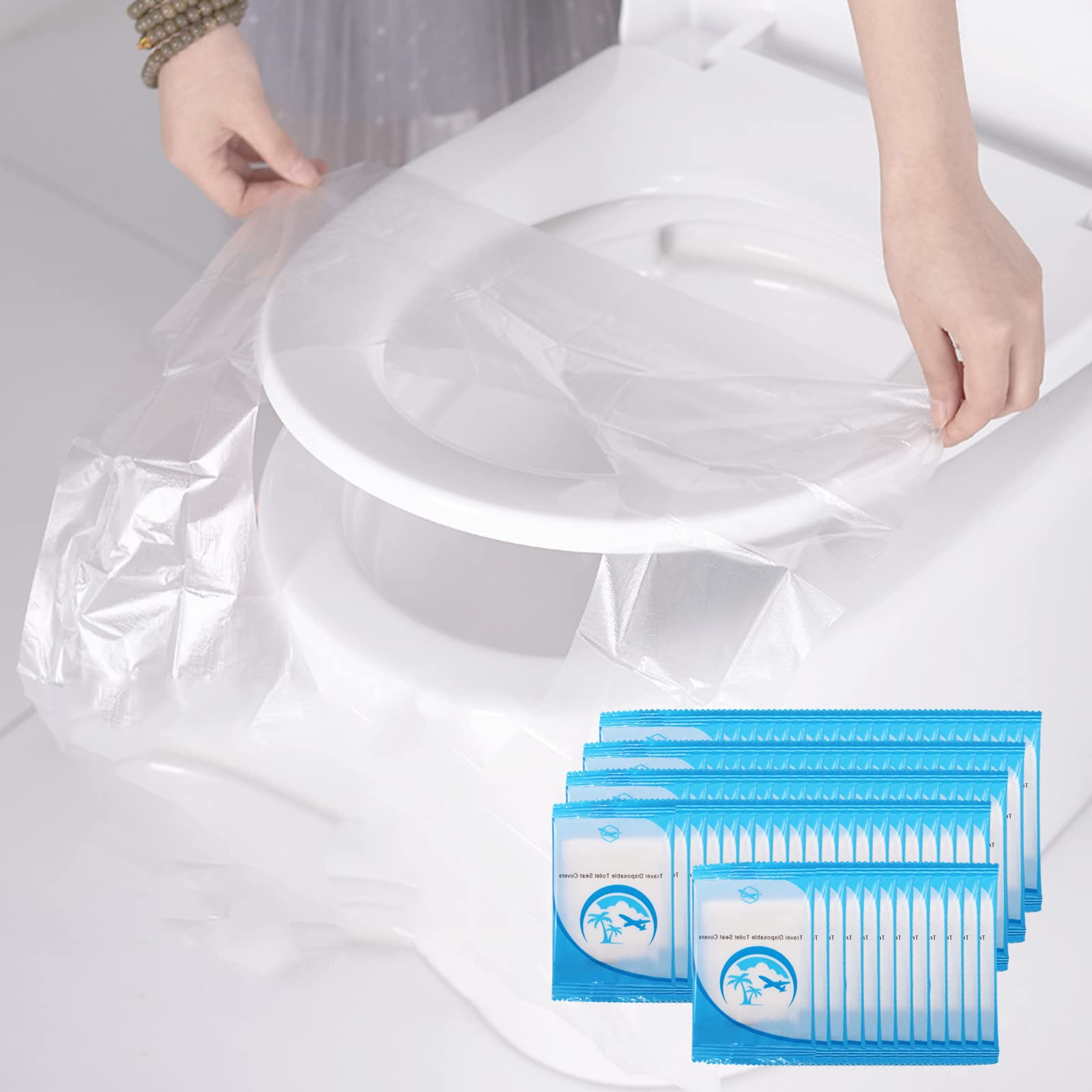 Copriwater usa e getta PO, tappetino portatile per WC, monouso, imballaggio indipendente, protezione igienica per viaggi