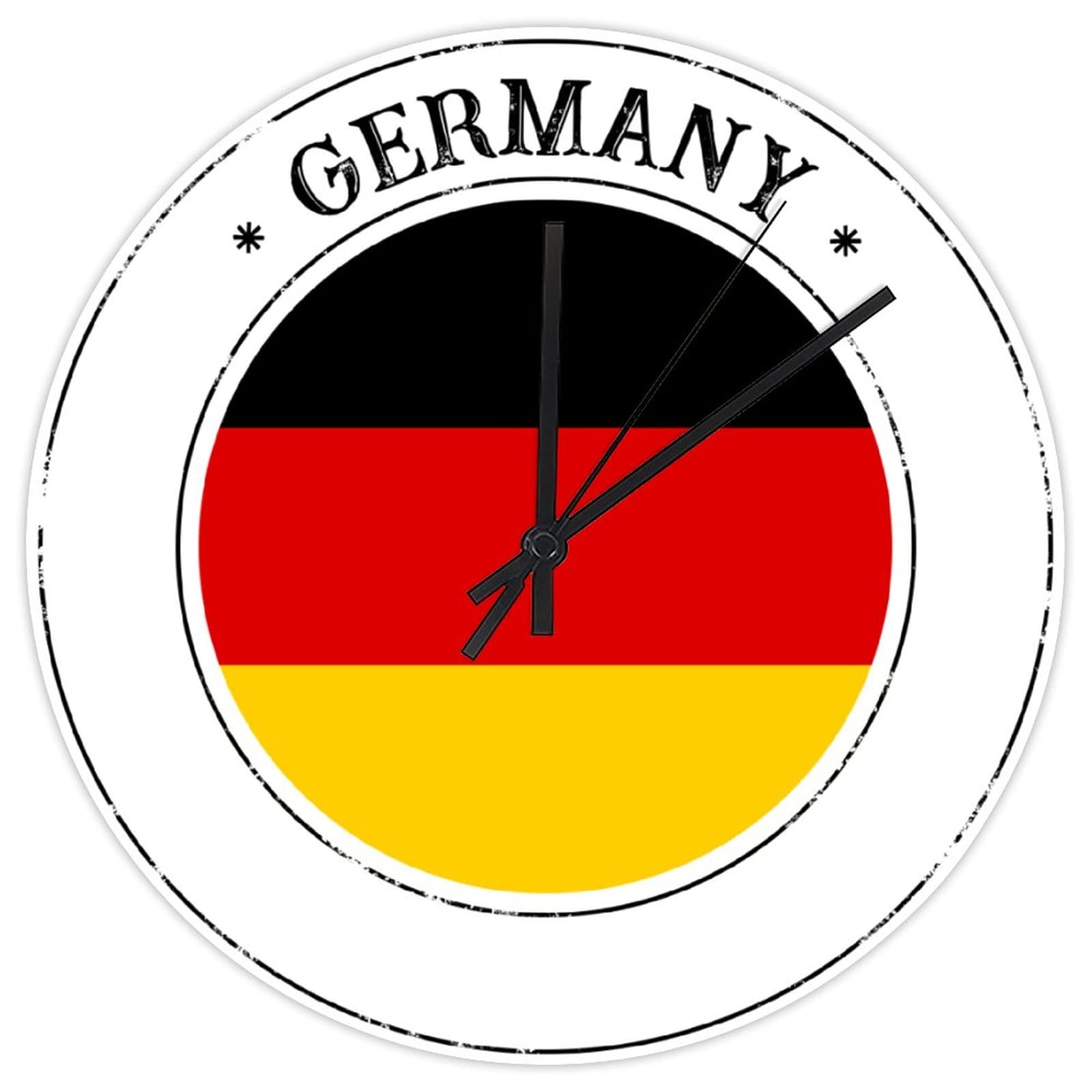 Horloge murale bois drapeau Allemagne esthétique et silencieuse