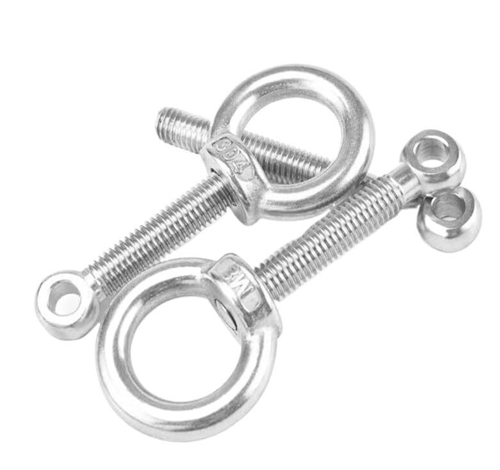 Pernos de ojo de acero inoxidable M5 M6 M8 M10 M12 M14 M16 M18 M20 Juego de eslabones de anillo de ojal de acero inoxidable 304 2 piezas(M20x300mm)