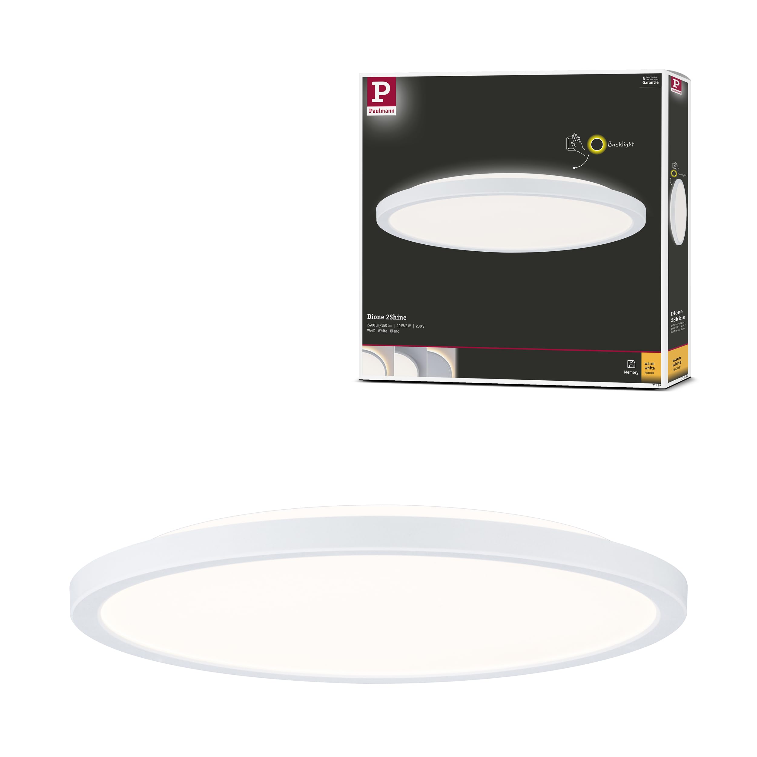 Paulmann White Led Ceiling Lamp Atria Shine, Ø 29 Cm, 3,000 K