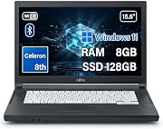 【整備済み品】ノートパソコン Fujitsu LIFEBOOK A579 ノートPC / 15.6型 / 第8世代 Celeron / 8GBメモリ / 高速 SSD128GB / Windows11 / Office2021 / Wi-Fi・Bluetooth対応/初期設定済/即使用可能