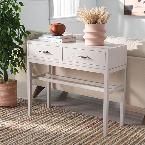 Miniatura 2 de SAFAVIEH Home Collection Ajana - Mesa consola gris con 2 cajones para sala de estar, vestíbulo, dormitorio, pasillo, entrada, oficina en casa