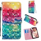 aifille cover iphone 11 never stop dreaming motivo donna ragazza portafoglio a libro in pu pelle e slim silicone bumper flip custodia con slot schede supporto antiurto case per iphone 11