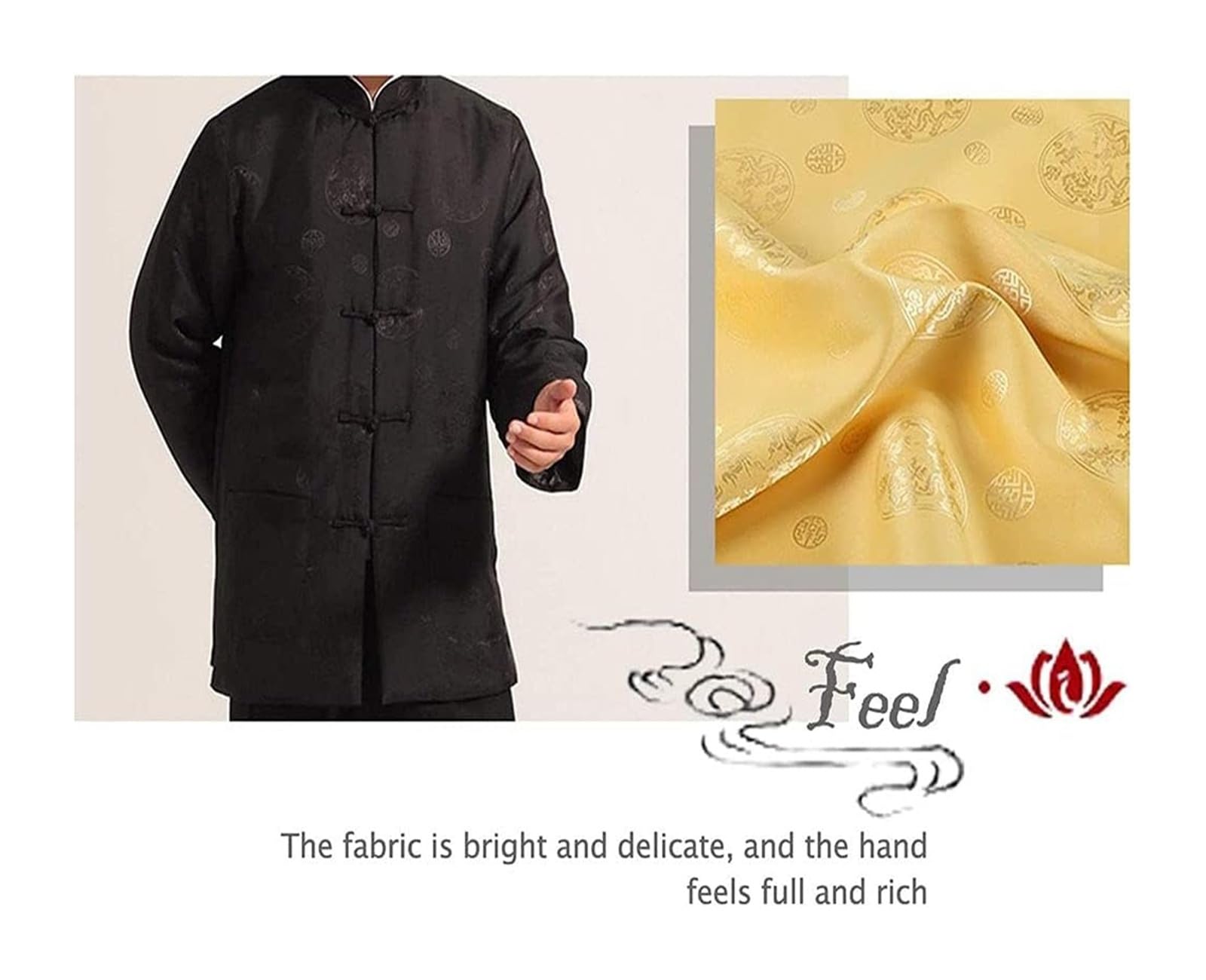 Wielokolorowy haftowany brokatowy adamaszek jedwabno-satynowy do tapicerki kimono kostiumowego(Black)