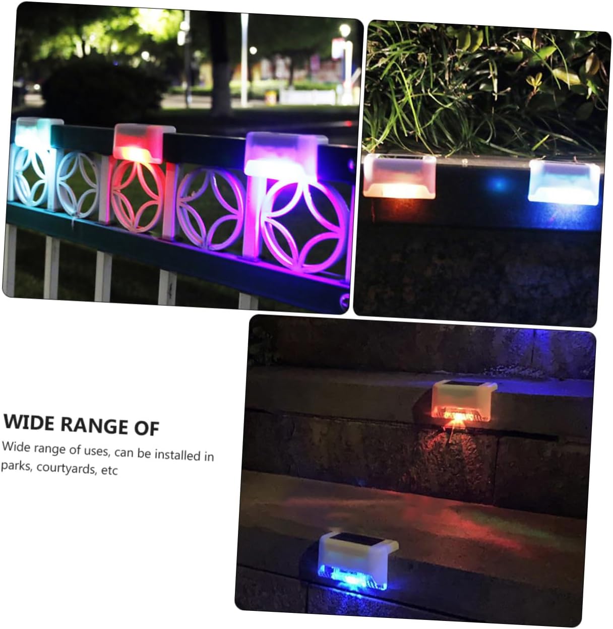 8pcs Solar Stair Lamps Outdoor Waterproof Yard Step Lights Solar Fence Lighting for Patio Walkway