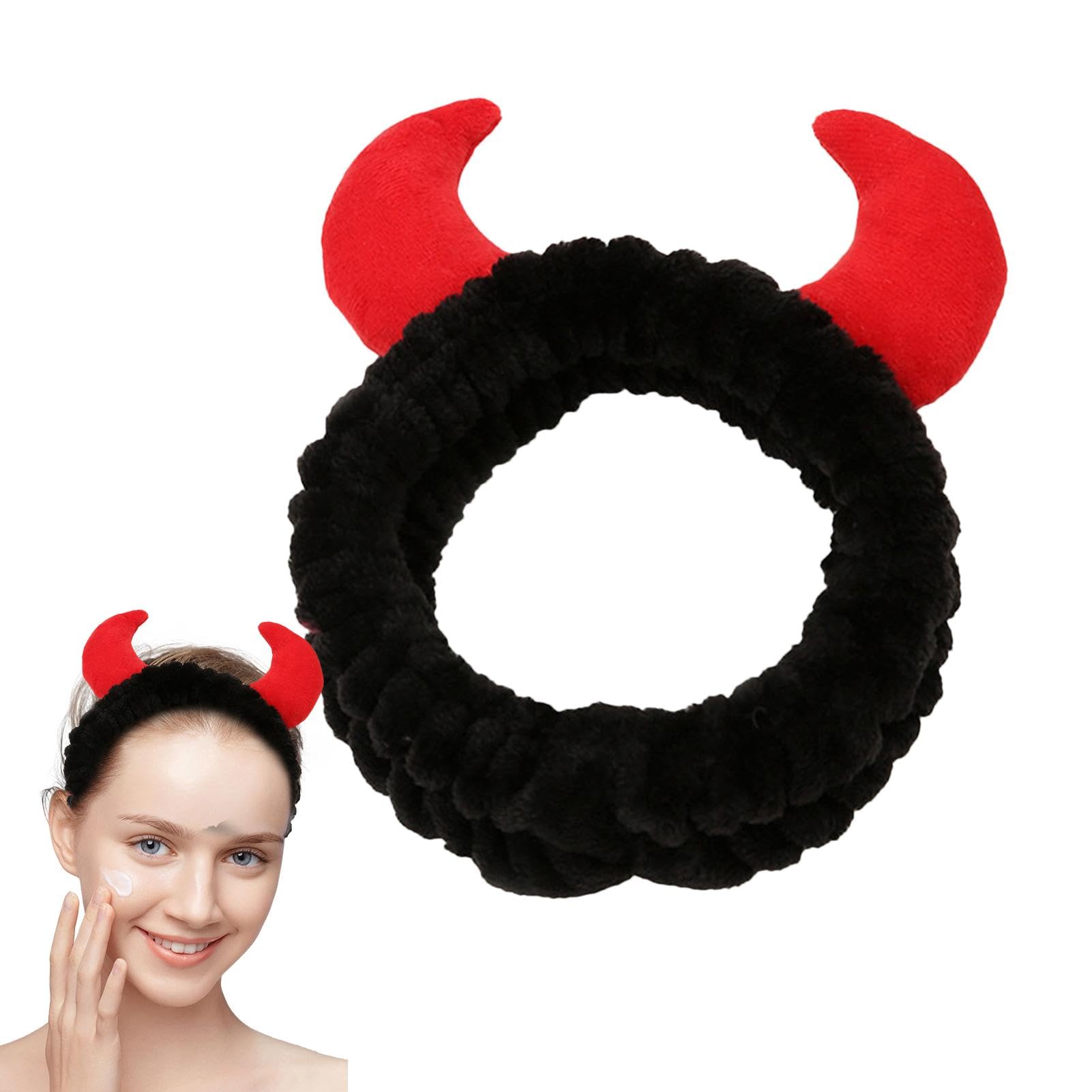 Teufelshörner-Stirnband, Spa-Gesichts-Stirnband | Weiches, image size:1601x1601