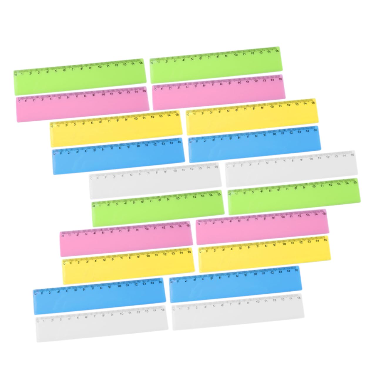 Lurrose 125piezas Regla Plástica Colorida para Estudiantes Ruler Flexible para Escuela Oficina y Hogar Surtido