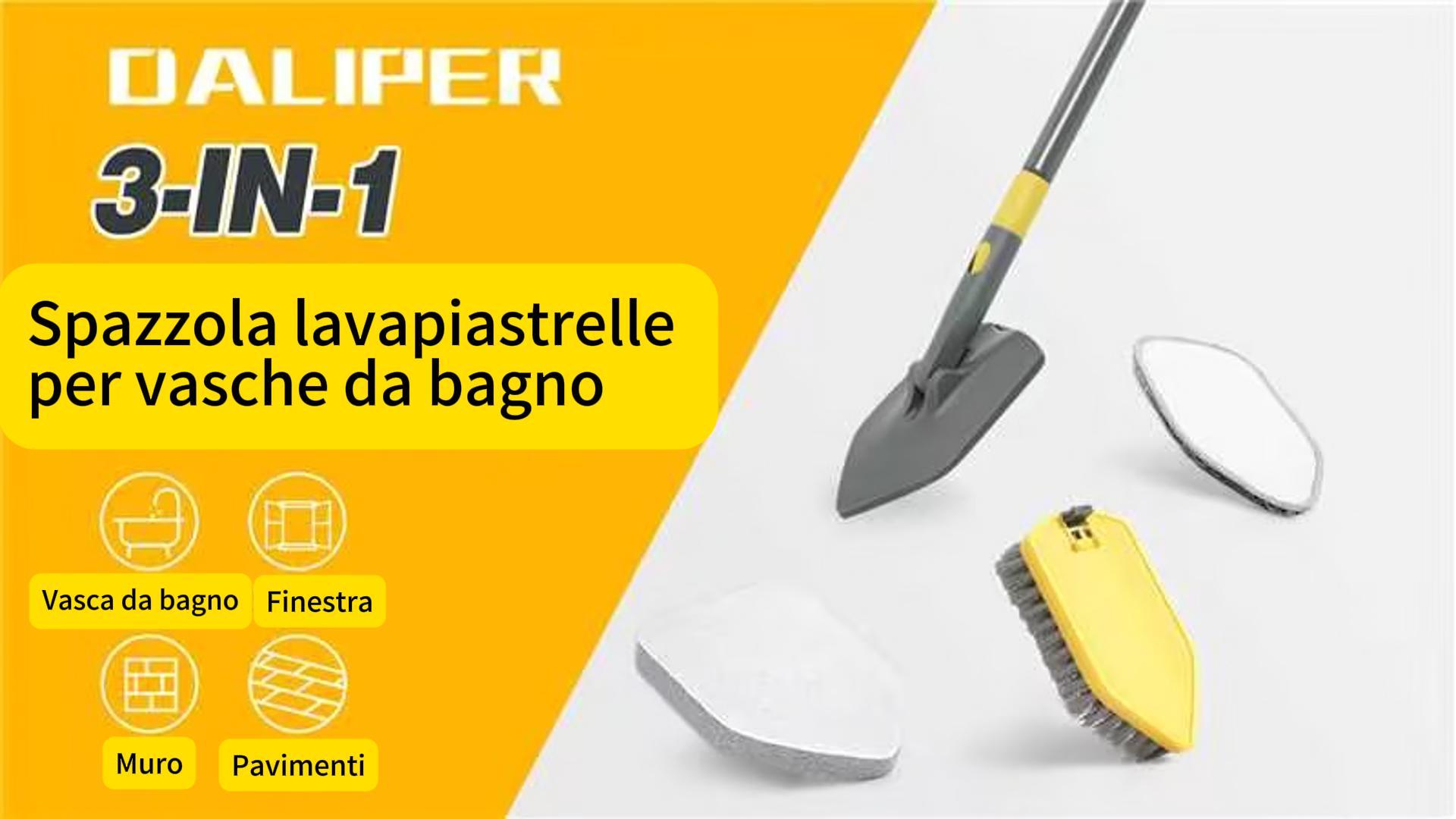 Spazzola Pulizia Doccia Con Manico Estensibile - 142cm, 5 Testine Rimovibili Per Vasca, Pavimenti E Pareti - Foto 13