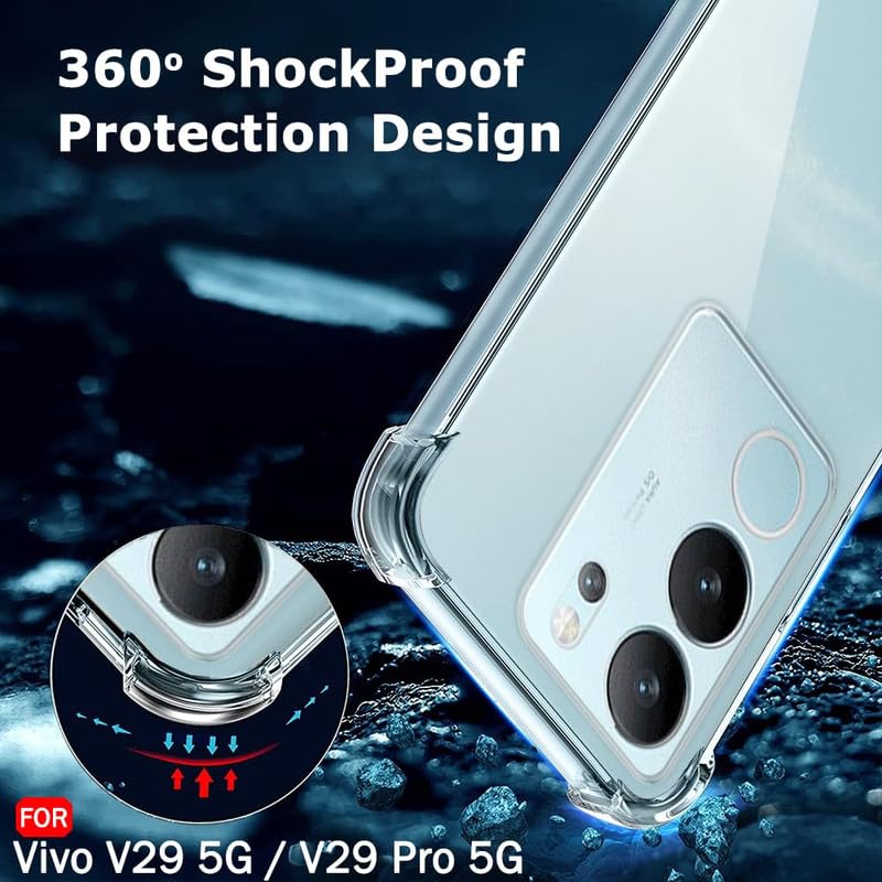 Image of Case Creation New Vivo V29 Premium Imported 0.3mm Crystal Clear Totu Silicone Transparent Flexible Soft Corner Protection with TPU Slim Back Case Color Variation Cover for Vivo V29