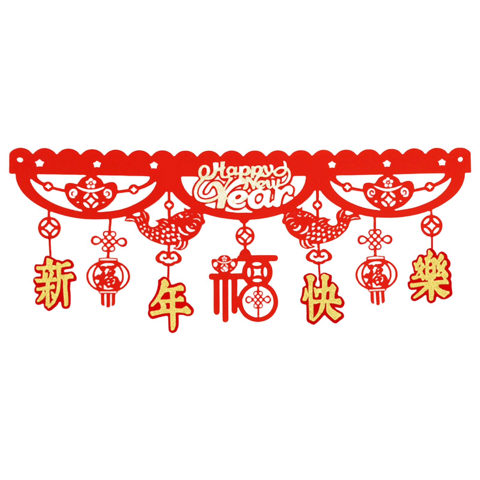 Buxuaaaa Hc010 Hanging Decoration Decorative Garlands Ornament For Event And Gatherings 2025 New Year Colorful Banners Pendant Easy Install Party Decoration