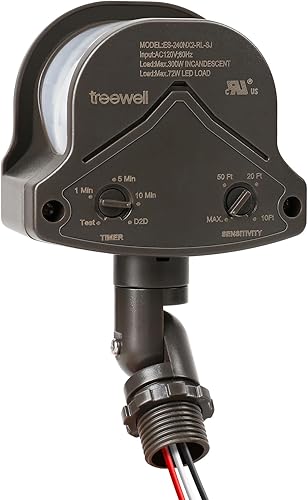 Detector de movimiento de repuesto de 240 grados, tiempo ajustable y sensibilidad de detección de hasta 60 pies, 3 modos de trabajo, sensor de