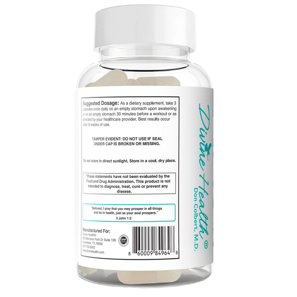 Divine Health Dr. Colbert MD Testosterone Zone Tesofen ® | Fenugreek Extract | KSM-66 ® Ashwagandha | Bioperine ® | Eurycoma Longifolia 200:1 Extract | 90 Capsules