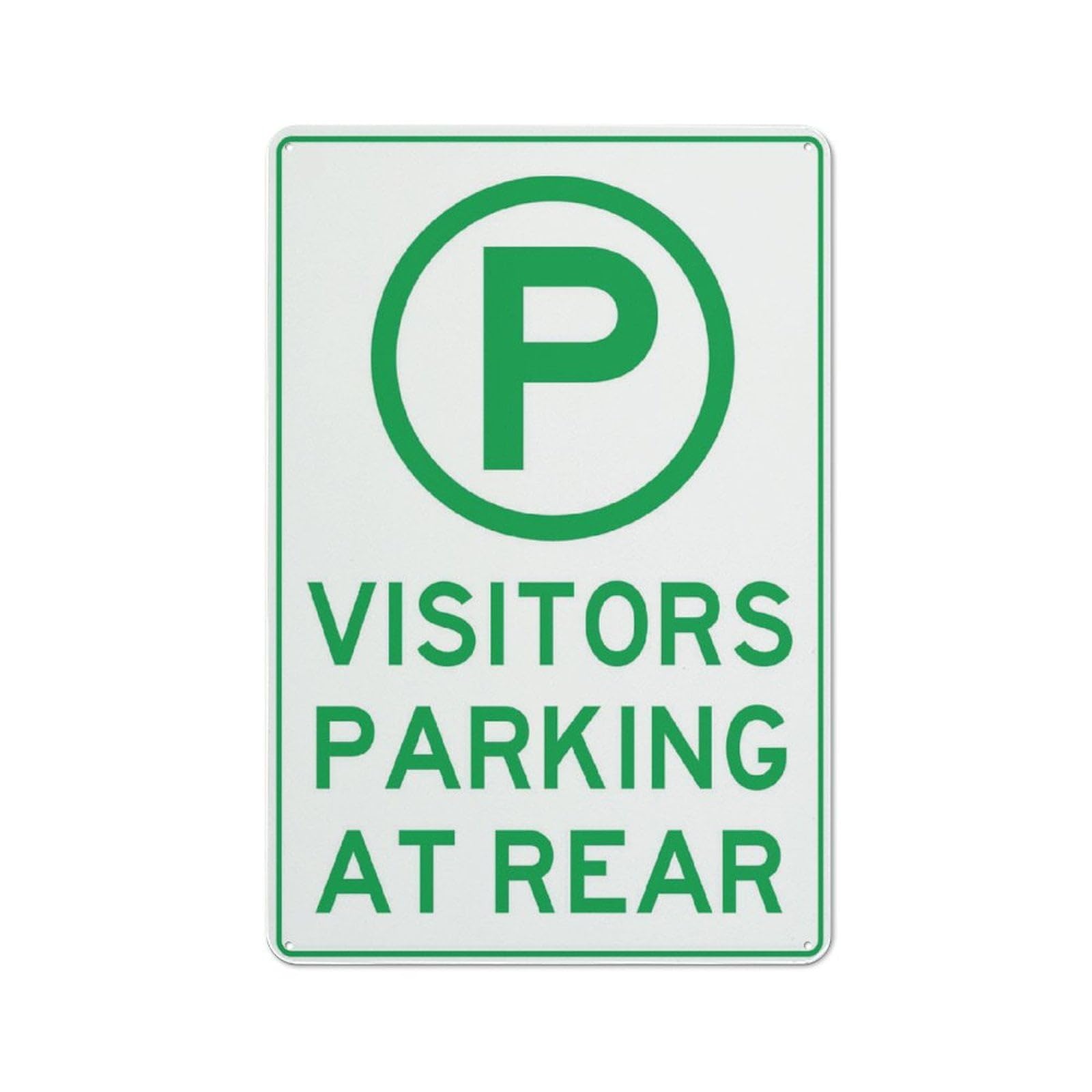 Visitors Parking At Rear Retro for Home Garage Farm Garden Bar Coffee Kitchen Wall Decor Tin Sign 8x12 Inch